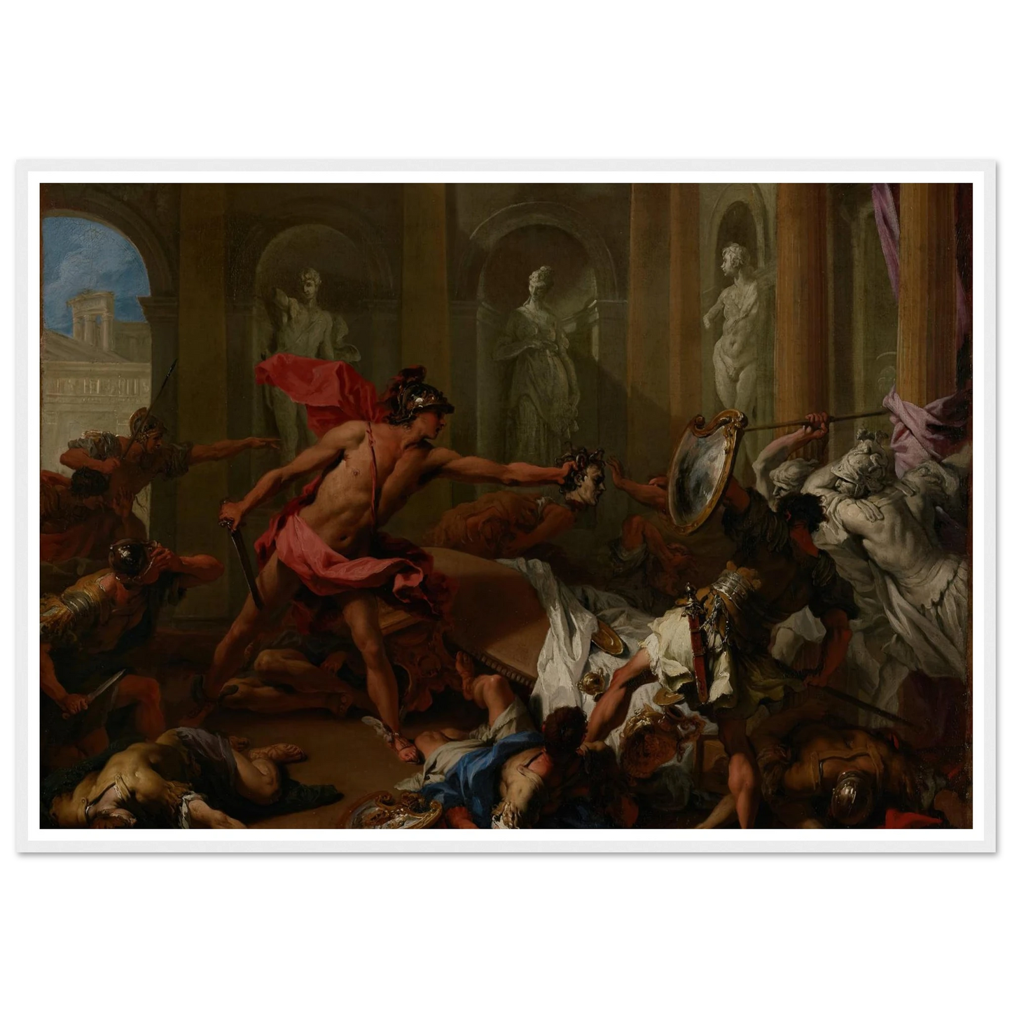 Perseus Confronting Phineus With The Head of Medusa (1705–1710) Art Print | Sebastiano Ricci-Quipham Collections