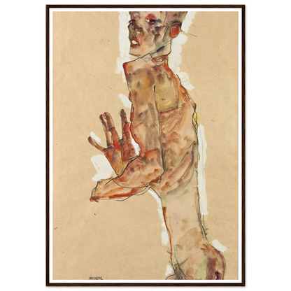 Self-Portrait with Splayed Fingers (1911) Art Print | Egon Schiele-Quipham Collections