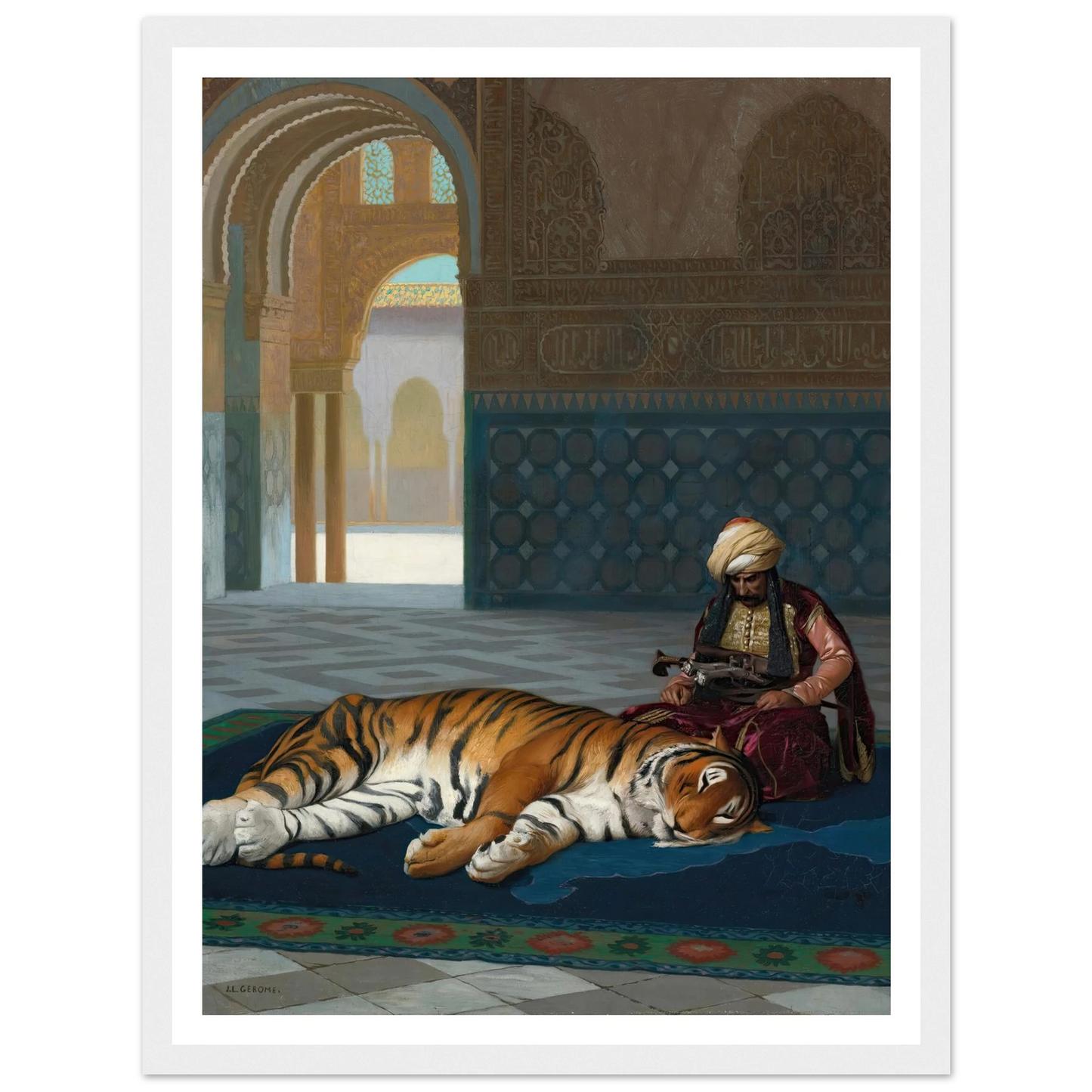 Le Tigre Et Le Gardien Art Print | Jean Leon Gerome-Quipham Collections