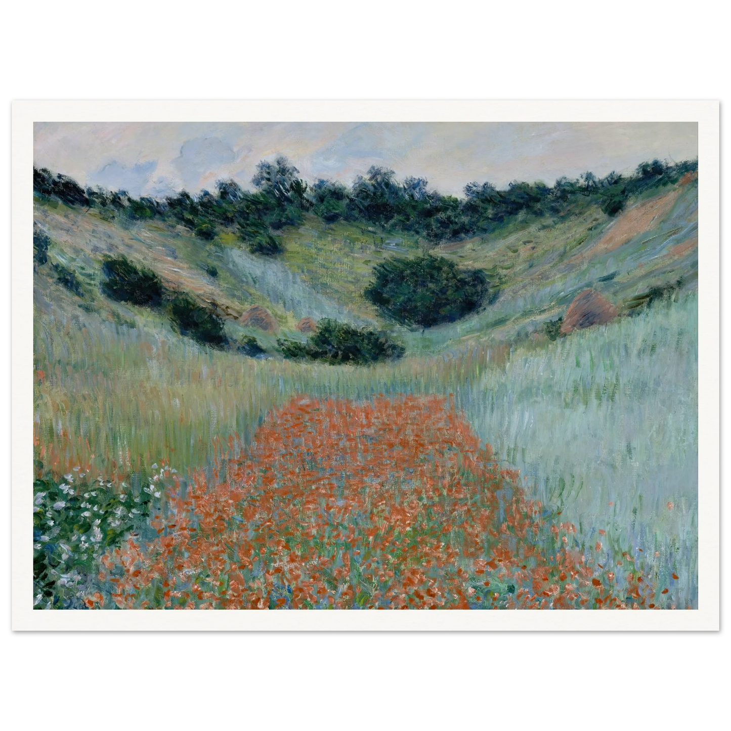 Poppy Field in a Hollow near Giverny (1885) Art Print | Claude Monet-Quipham Collections