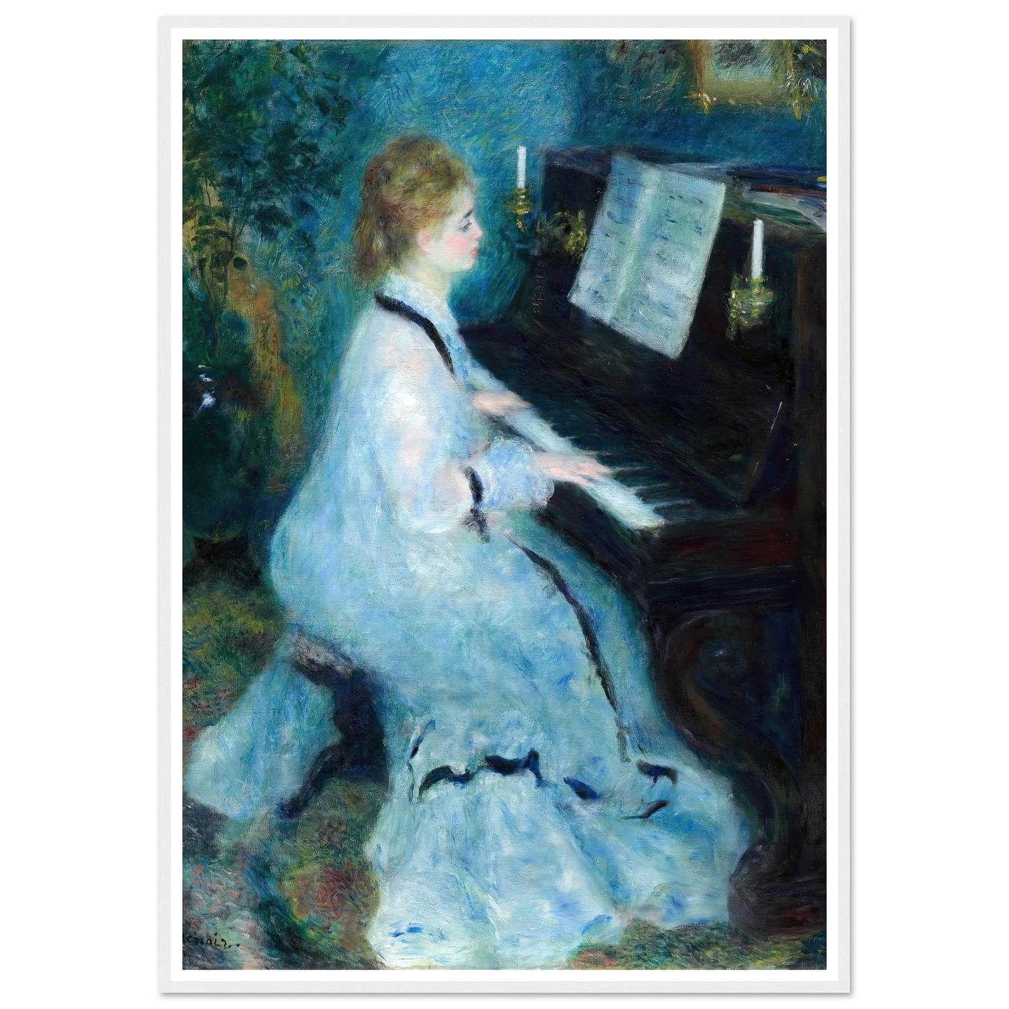 Woman at the Piano (1875) Art Print | Pierre Auguste Renoir-Quipham Collections