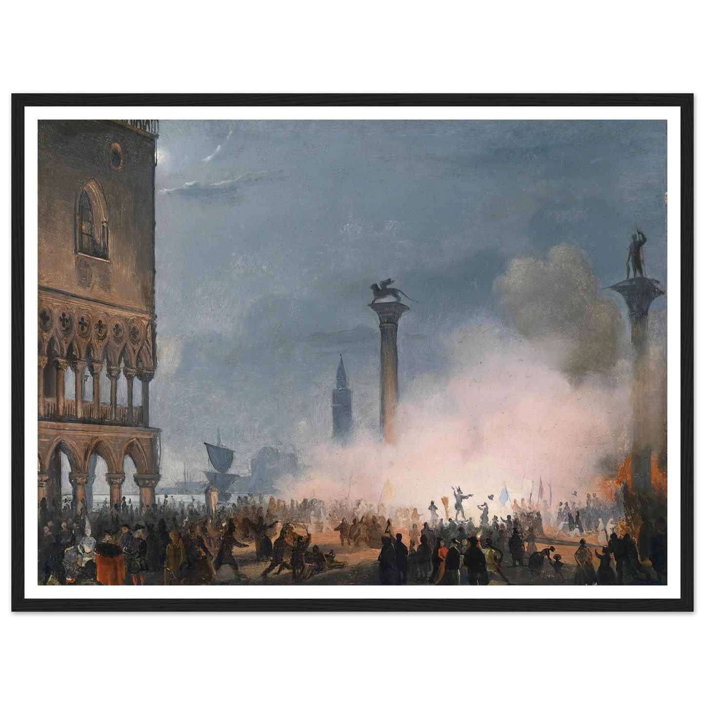 Venedi Piazzetta bei Nacht Art Print | Ippolito Caffi-Quipham Collections