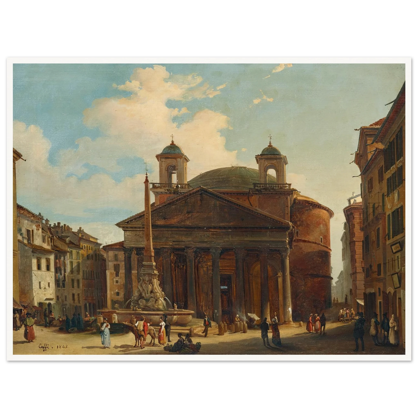 Rome, The Pantheon (1843) Art Print | Ippolito Caffi-Quipham Collections