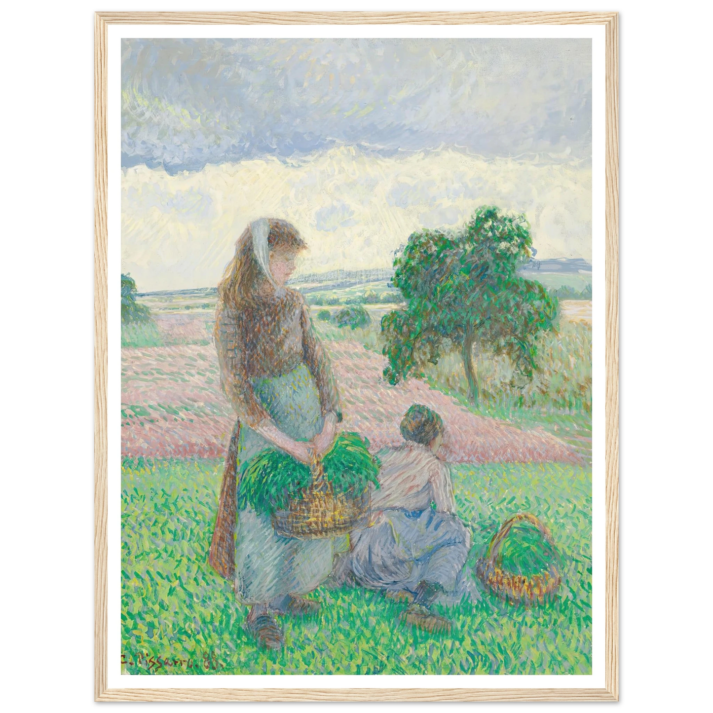 Paysannes portant un panier (1888) Art Print | Camille Pissarro-Quipham Collections