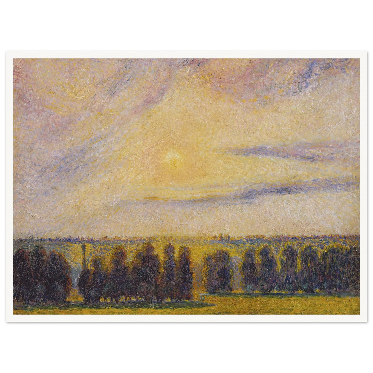 Sunset at Eragny Art Print | Camille Pissarro-Quipham Collections