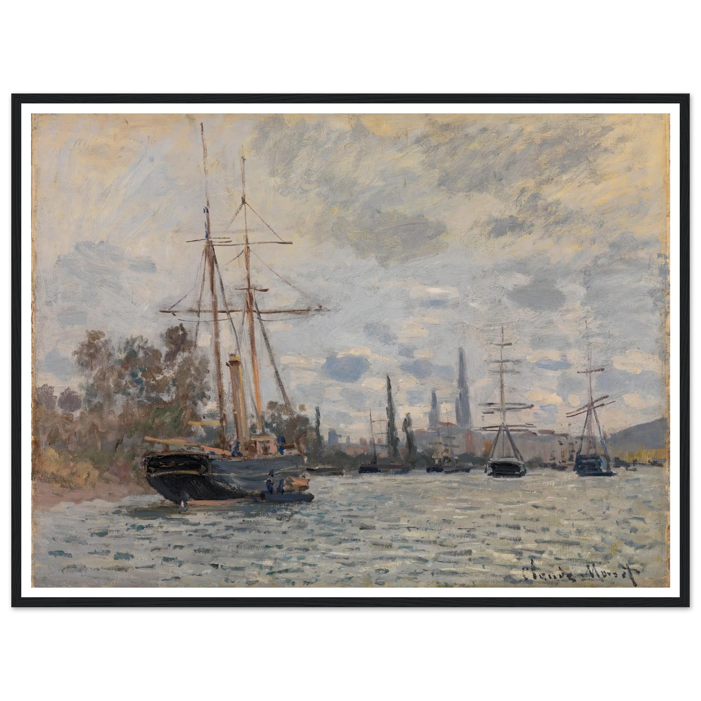 The Seine near Rouen (ca 1874) Art Print | Claude Monet-Quipham Collections