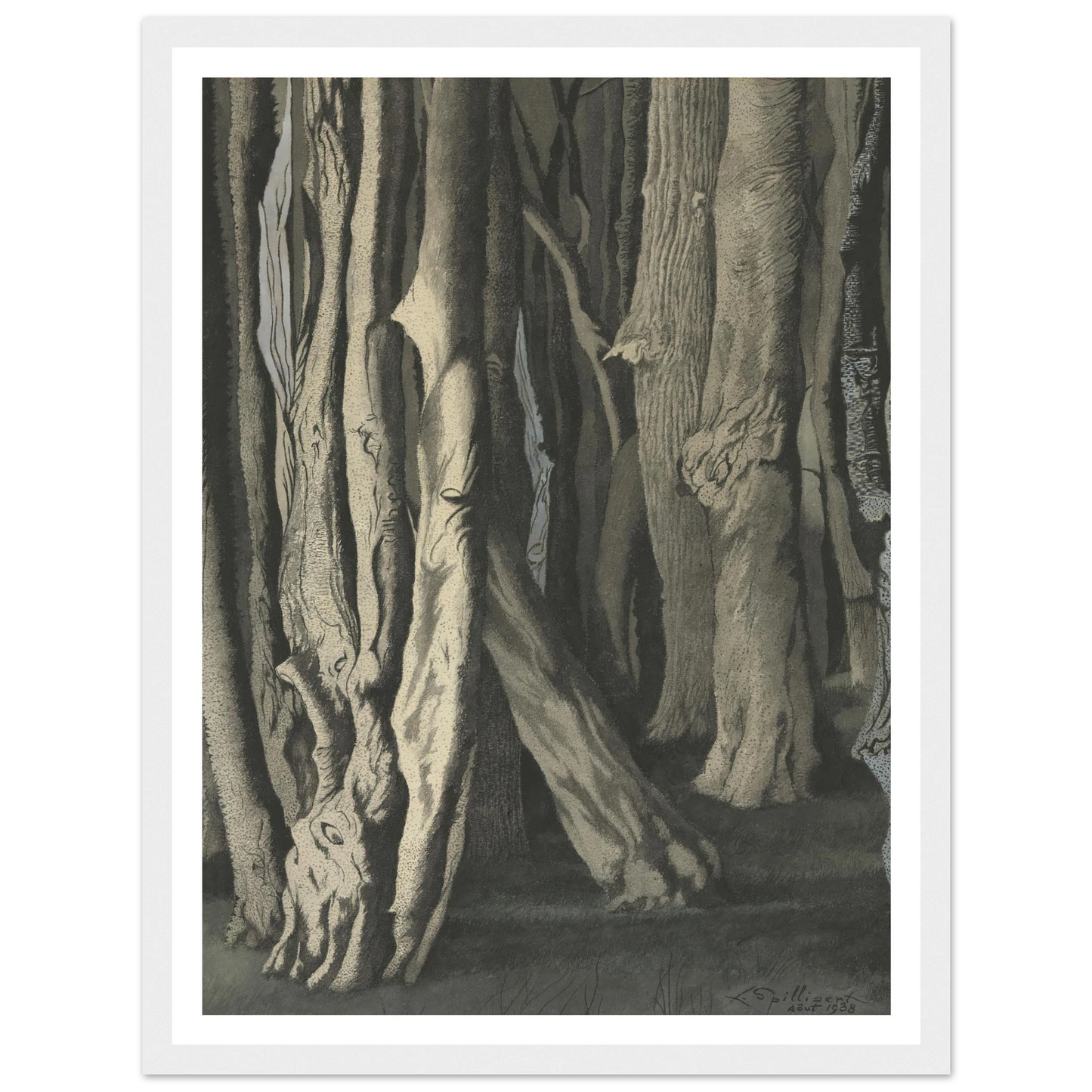 Bomen (Knoestige boomstammen) (1938) Art Print | Leon Spilliaert-Quipham Collections