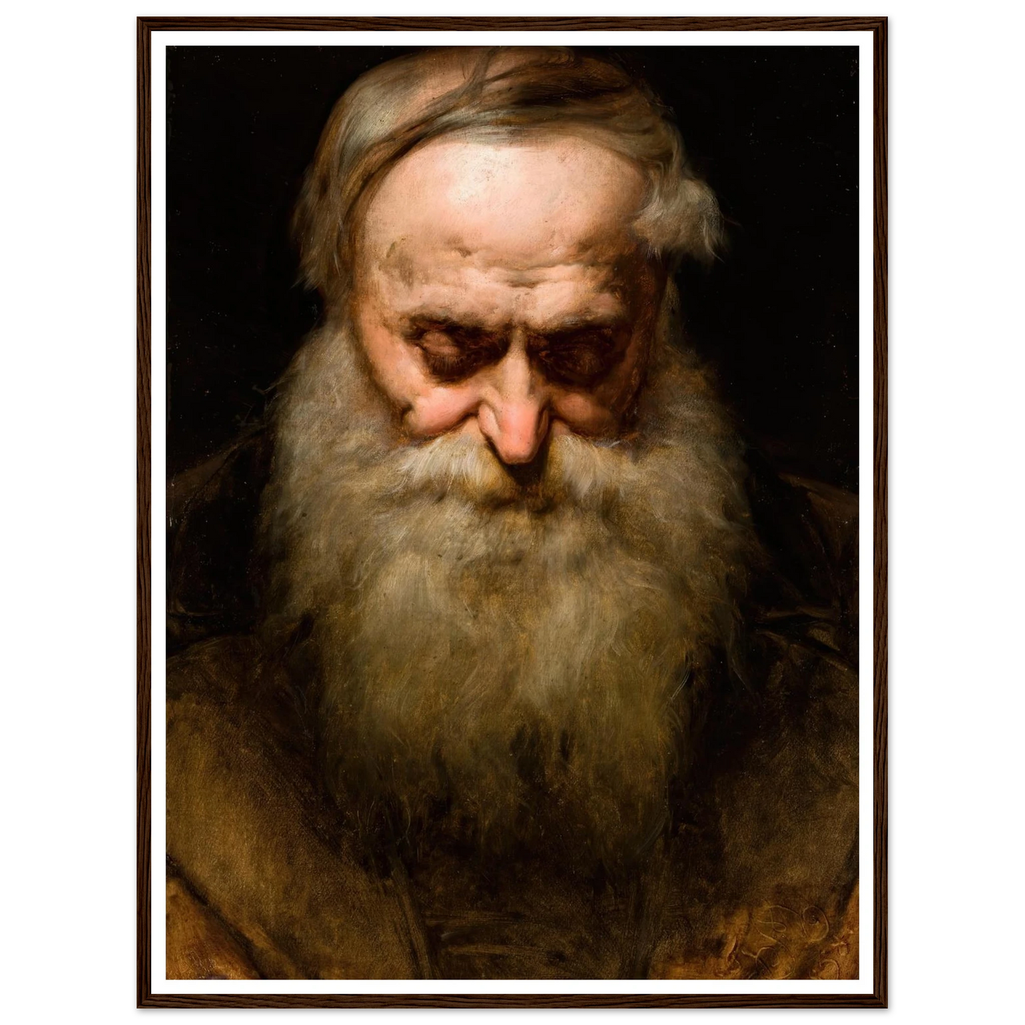 Head of an Old Man with a Grey Beard (1858) Art Print | Jan Matejko-Quipham Collections
