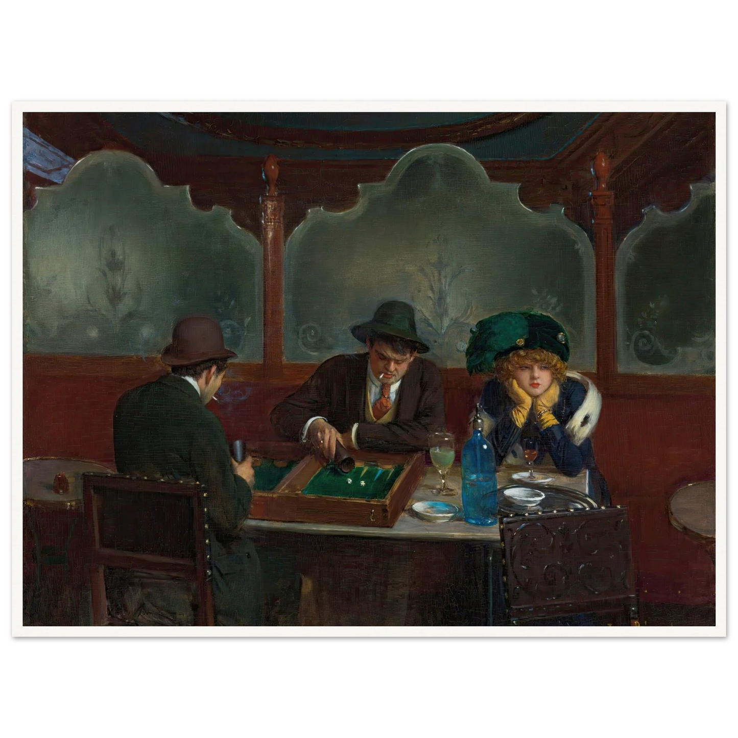 Les joueurs de jacquet backgammon Art Print | Jean Beraud-Quipham Collections