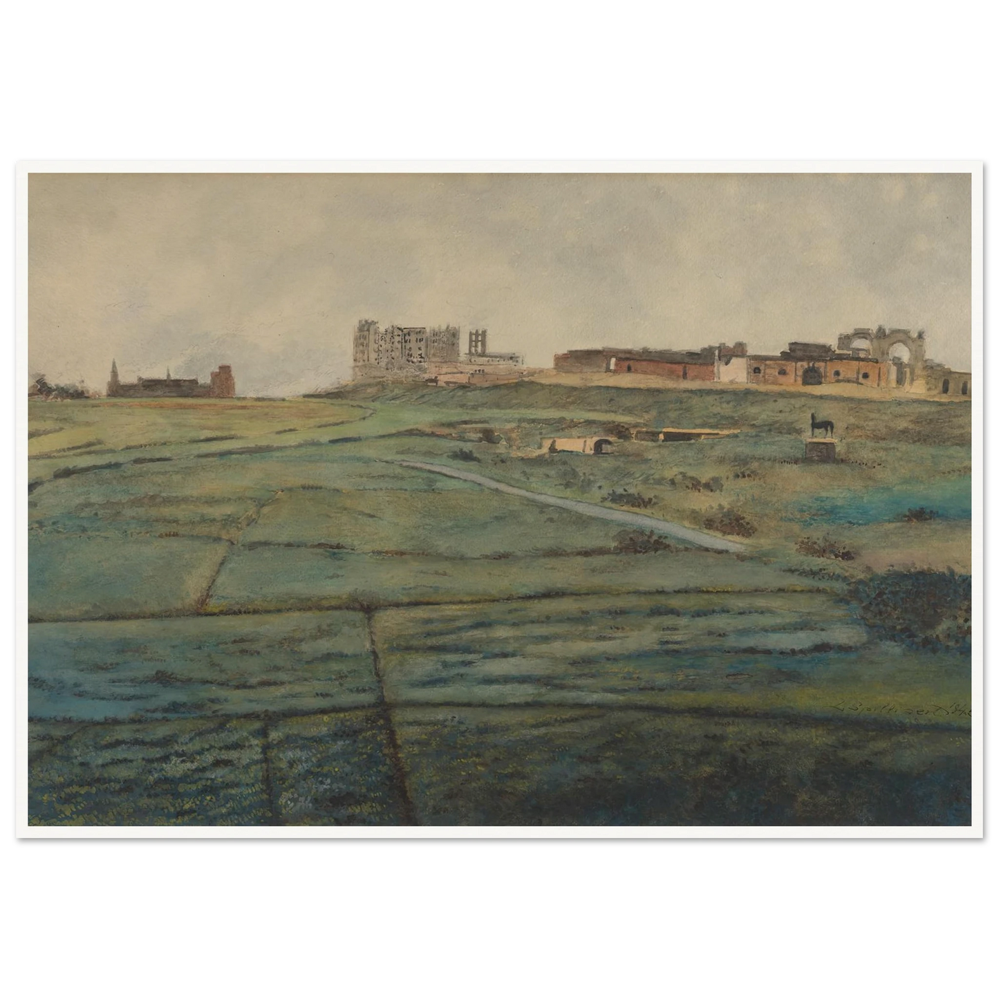 De Wellingtonrenbaan en het Royal Palace Hotel te Oostende kort na de Tweede Wereldoorlog (1945) Art Print | Leon Spilliaert-Quipham Collections