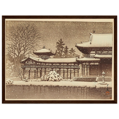 Hoodo no bosetsu (Evening snow at Phoenix Hall) (1951) Art Print | Kawase Hasui-Quipham Collections