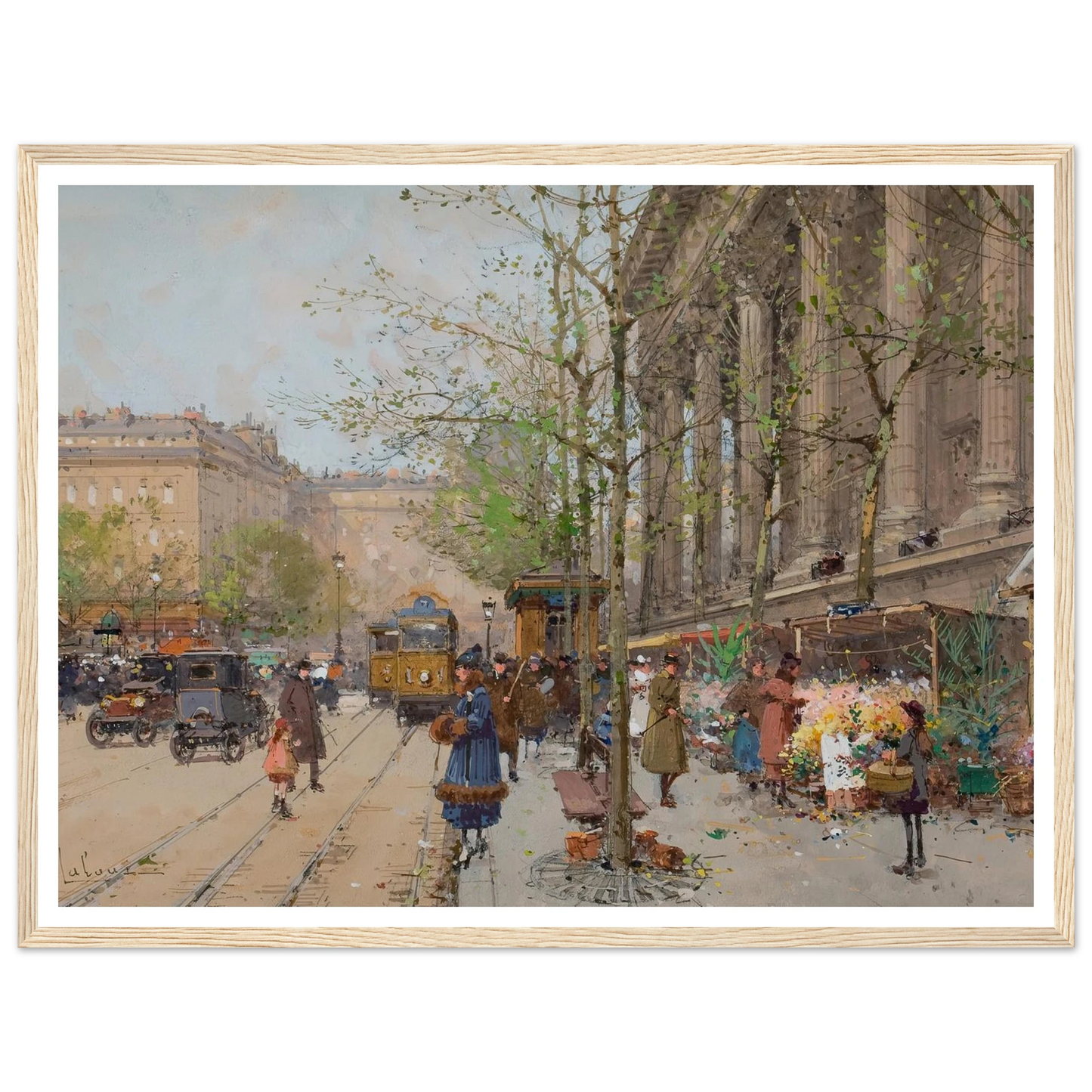 Marché aux fleurs Place de la Madeleine Art Print | Eugene Galien Laloue-Quipham Collections