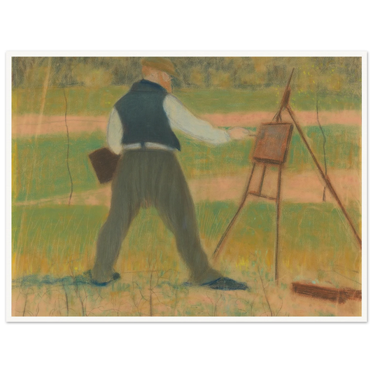 Permeke schilderend te Sint-Martens-Latem in april 1912 (1912) Art Print | Leon Spilliaert-Quipham Collections
