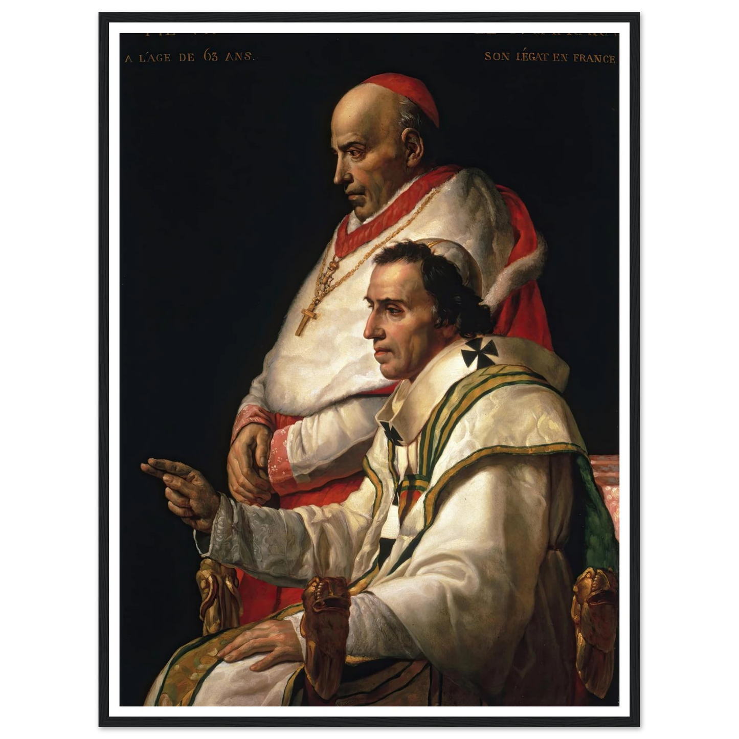 Portrait Of Pope Pius VII And Cardinal Caprara (1805) Art Print | Jacques Louis David-Quipham Collections