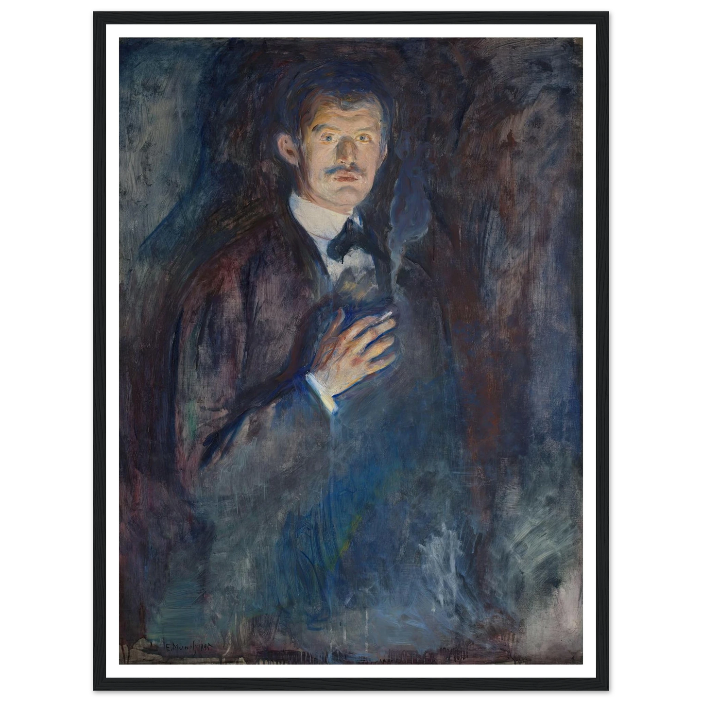 Self-Portrait with Cigarette (1895) Art Print | Edvard Munch-Quipham Collections