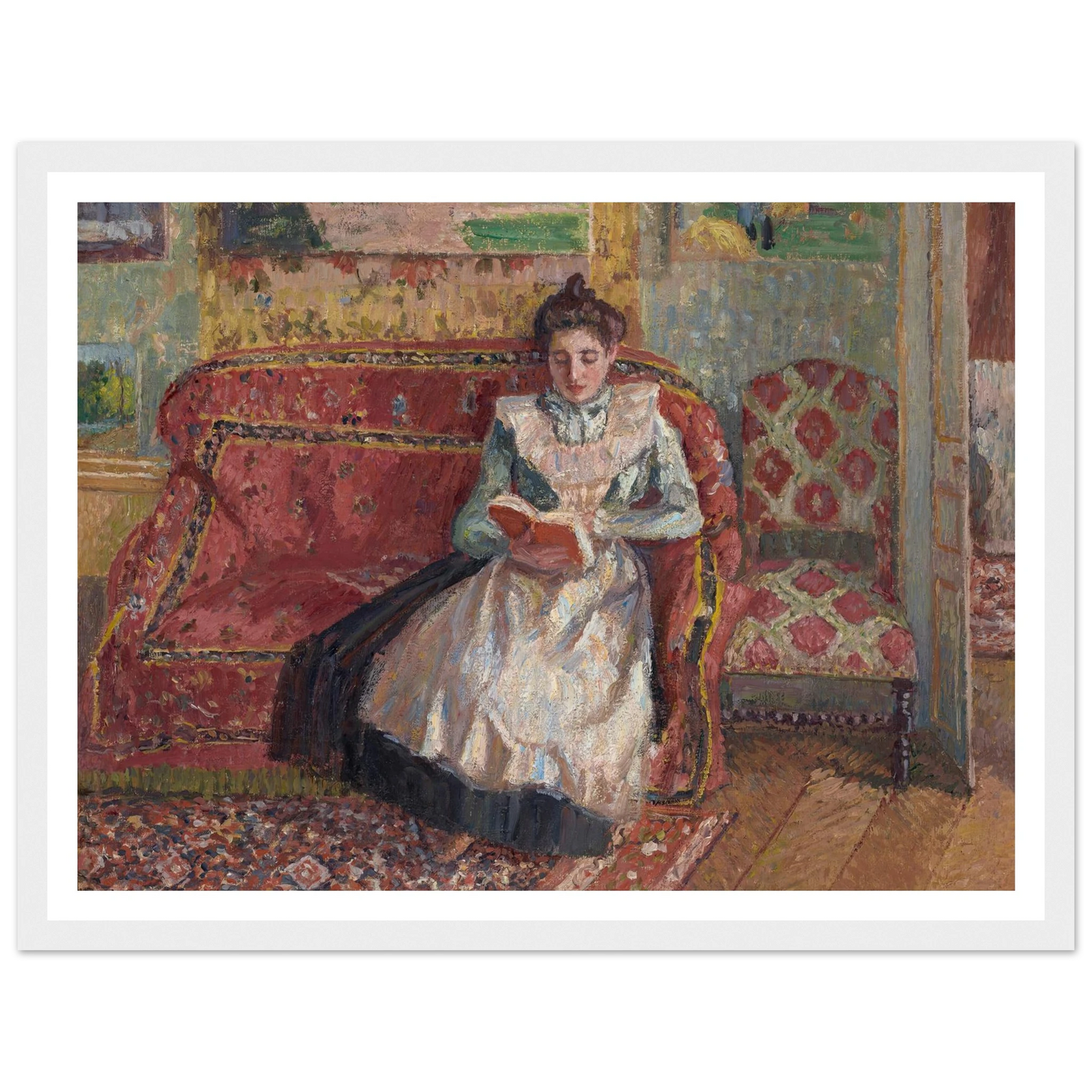 Jeanne Pissarro dite Cocotte, lisant (1899) Art Print | Camille Pissarro-Quipham Collections