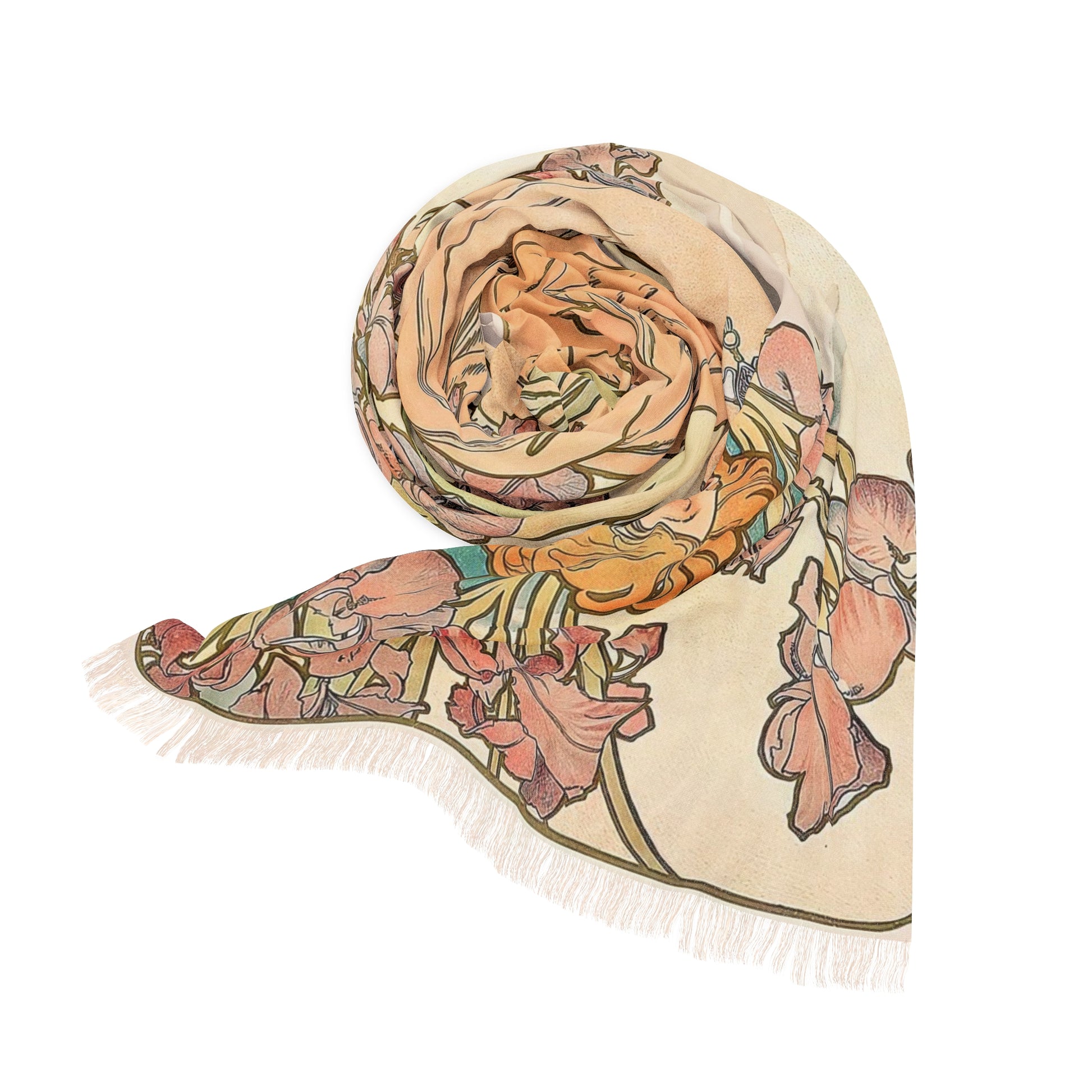 The Iris | Alphonse Mucha Scarf – Art Nouveau Scarf-Quipham Collections