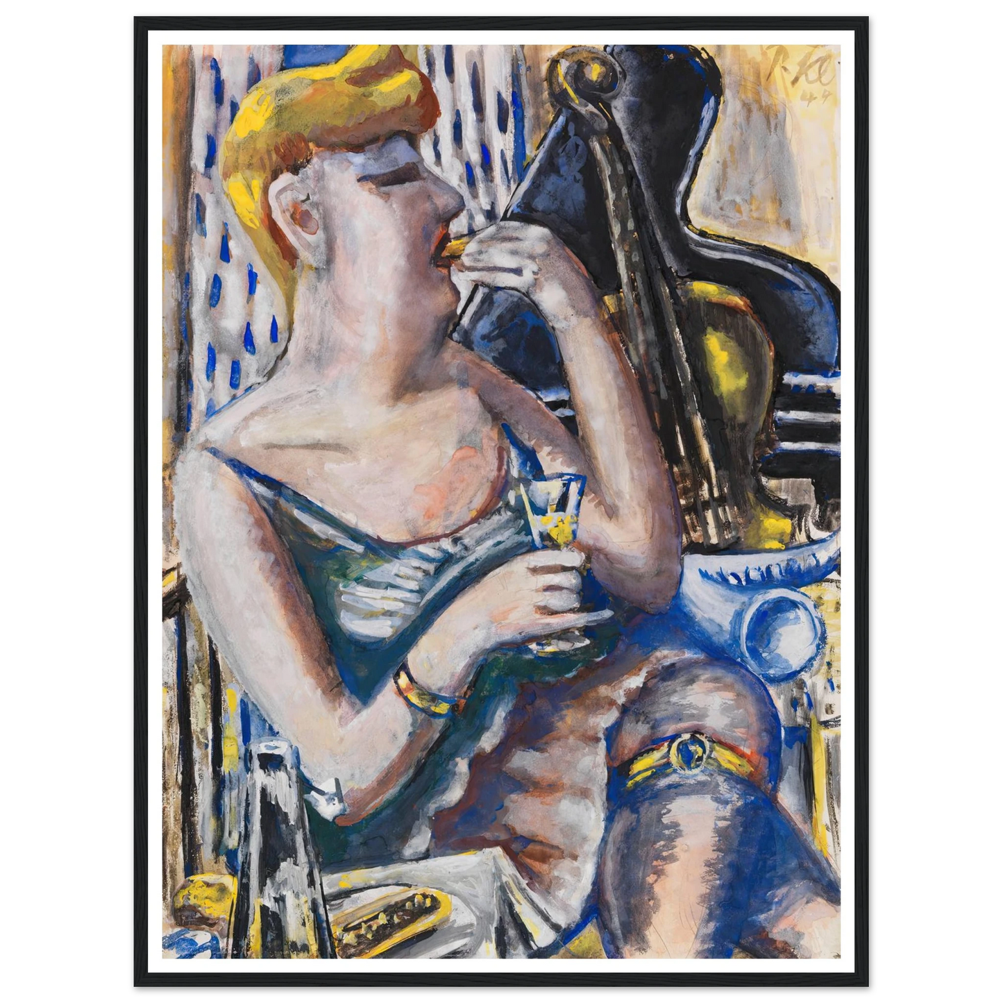 Die Musikantin in der Pause (Essende, Damenkapelle) (1944) Art Print | Paul Kleinschmidt-Quipham Collections