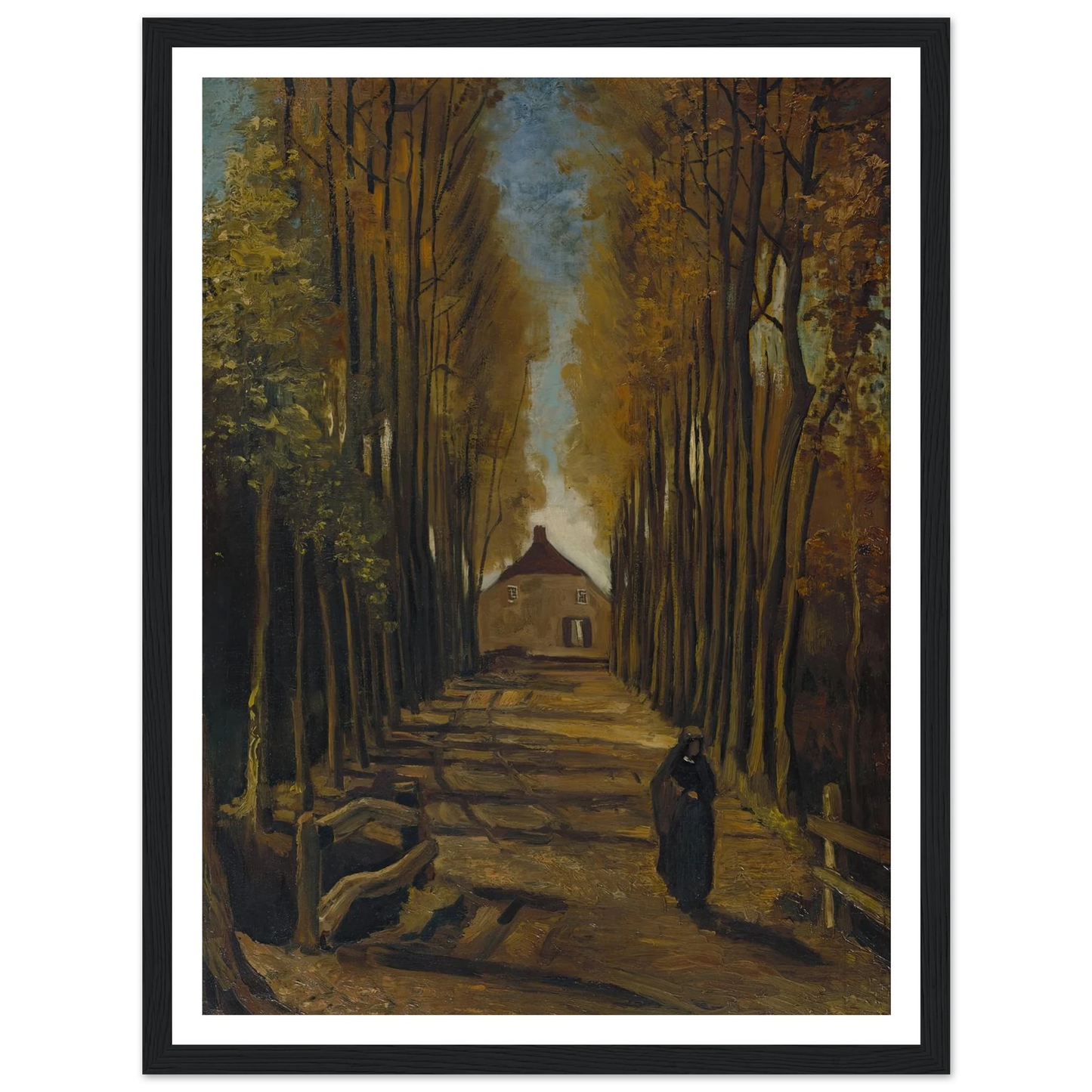 Avenue of Poplars in Autumn (1884) Art Print | Vincent van Gogh-Quipham Collections