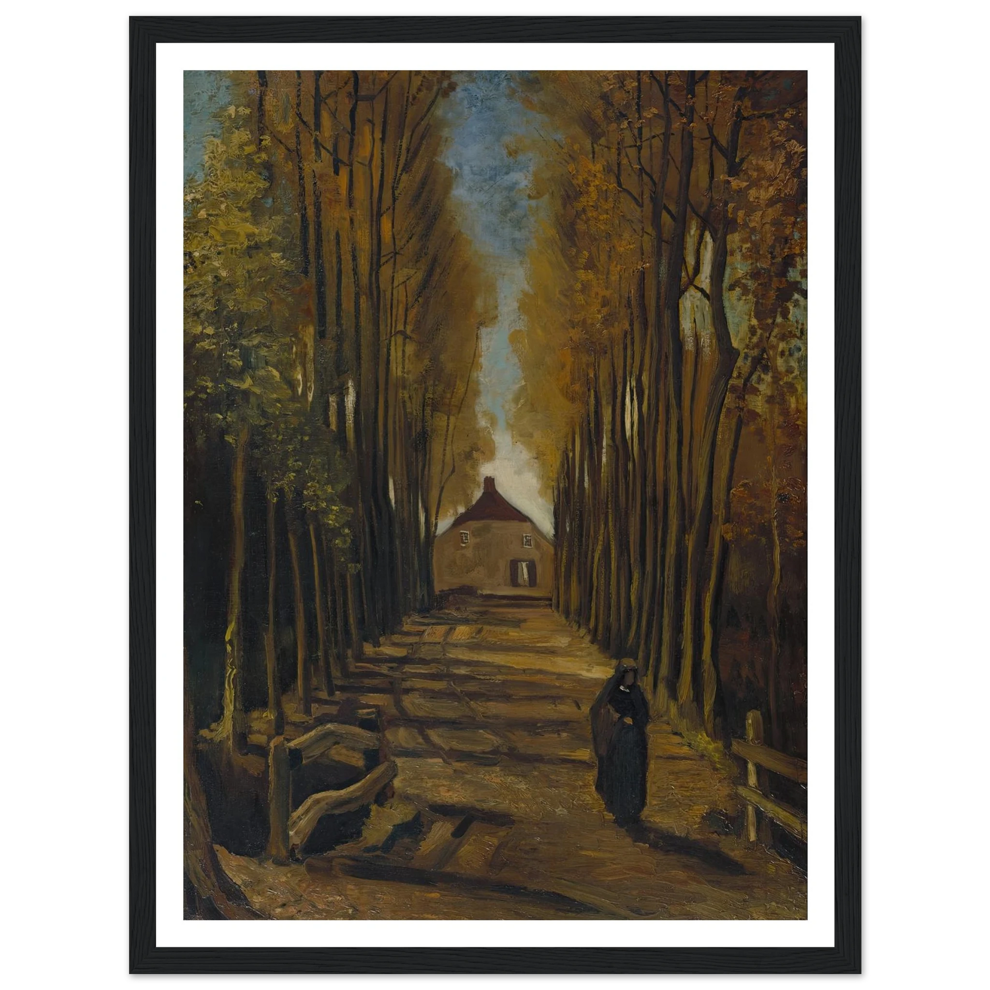 Avenue of Poplars in Autumn (1884) Art Print | Vincent van Gogh-Quipham Collections