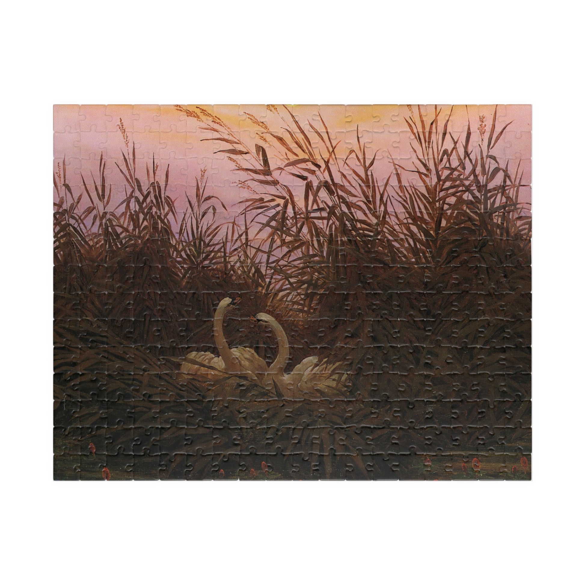 Schwane im Schilf beim ersten Morgenrot Puzzle | Caspar David Friedrich-Quipham Collections