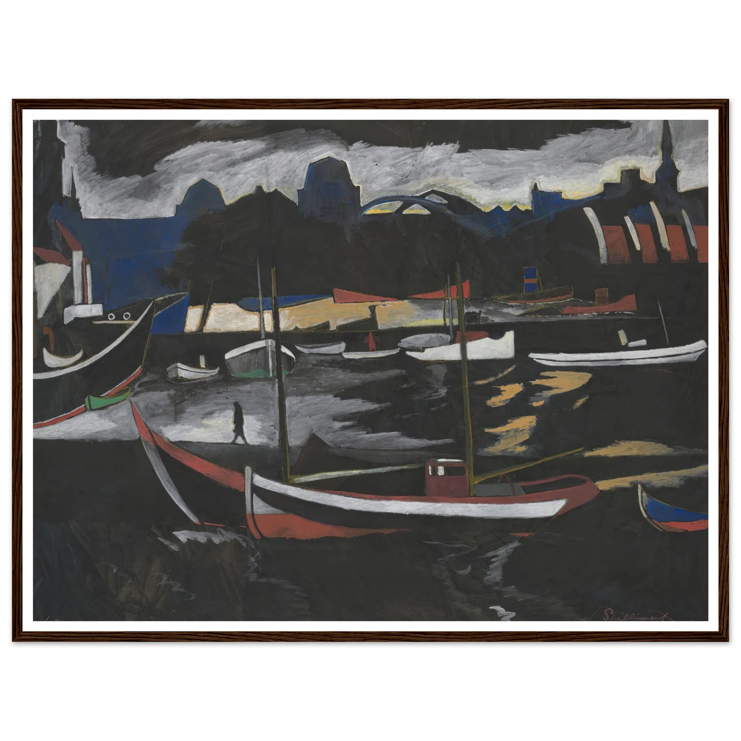 Handelsdokken te Oostende (1924) Art Print | Leon Spilliaert-Quipham Collections
