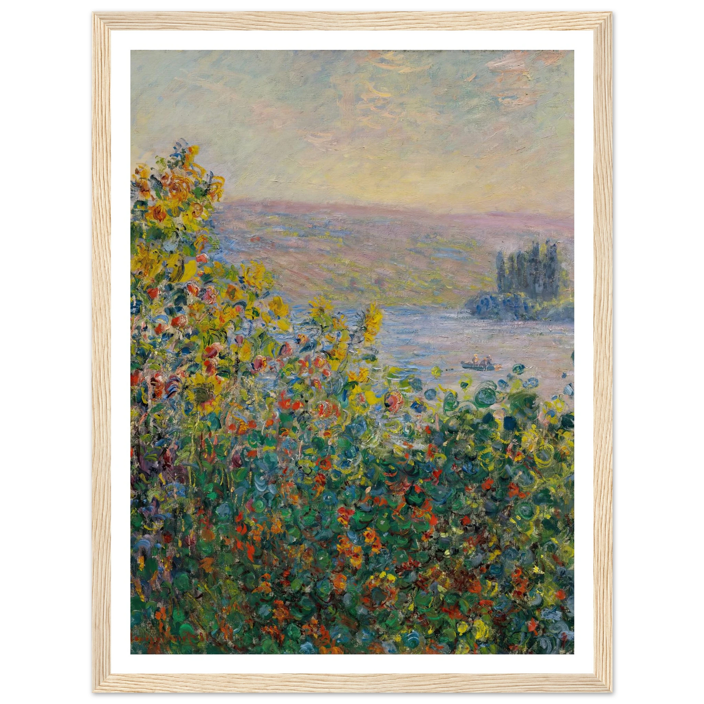 Flower Beds at Vétheuil (1881) Art Print | Claude Monet-Quipham Collections