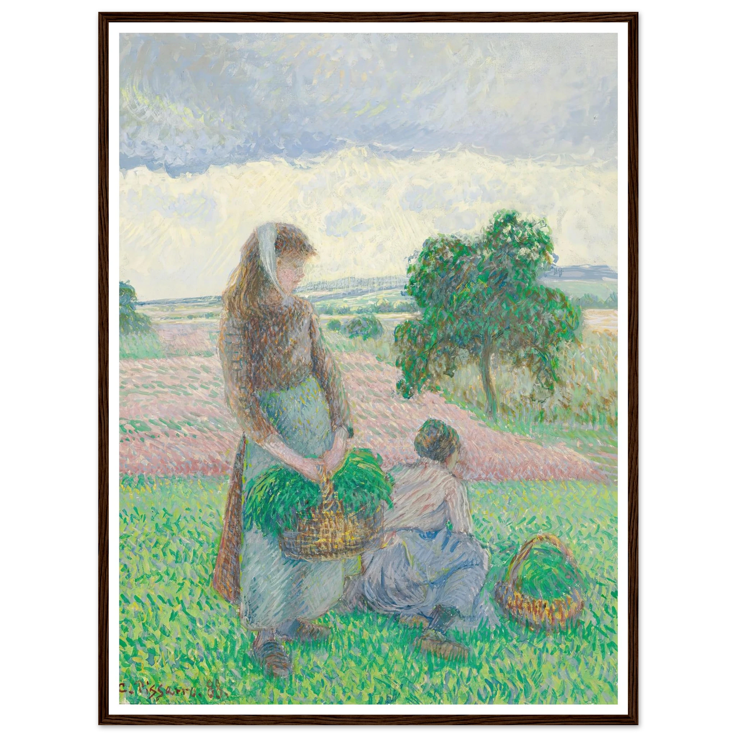 Paysannes portant un panier (1888) Art Print | Camille Pissarro-Quipham Collections