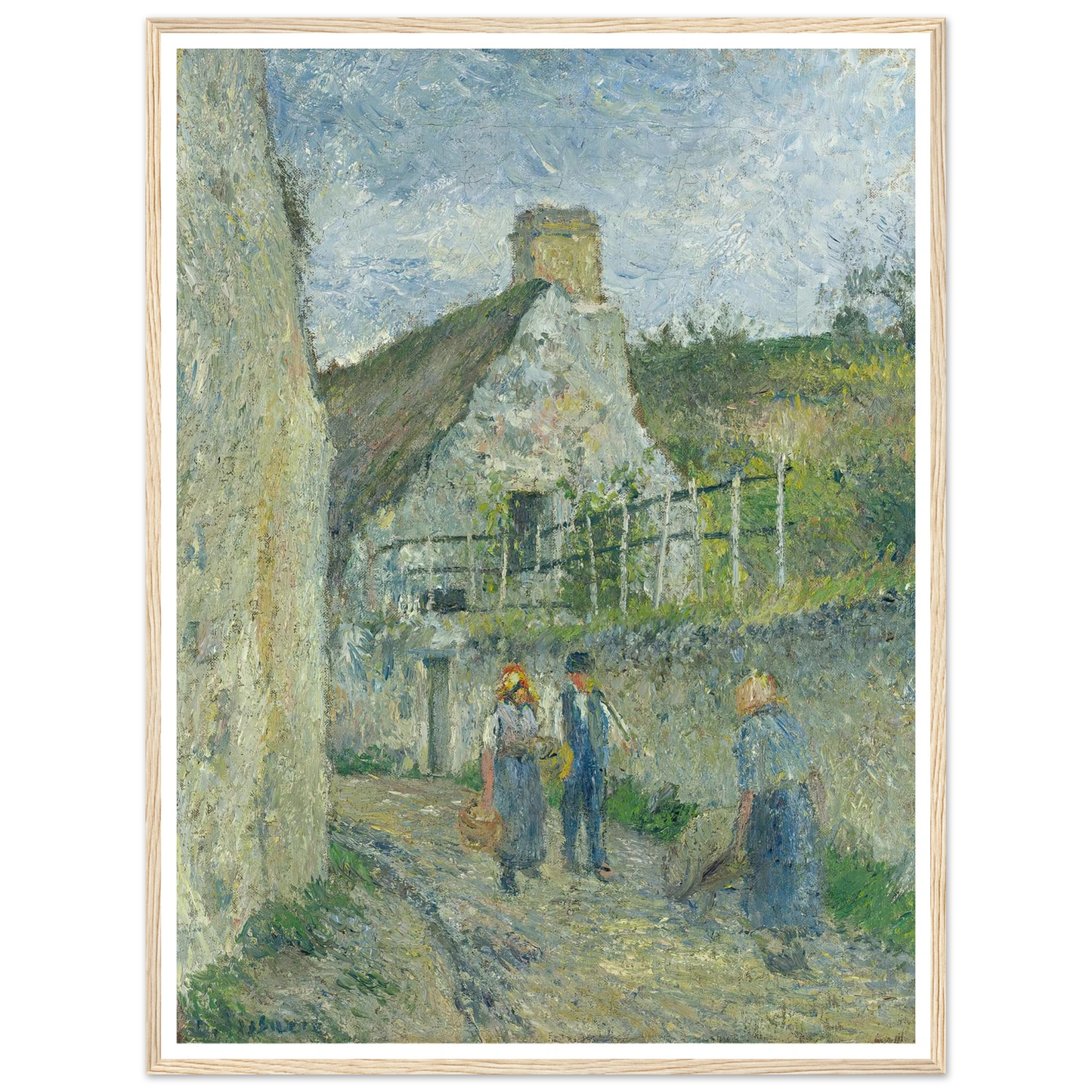 Rue Des Roches Au Valhermeil, Auvers Sur Oise (1880) Art Print | Camille Pissarro-Quipham Collections