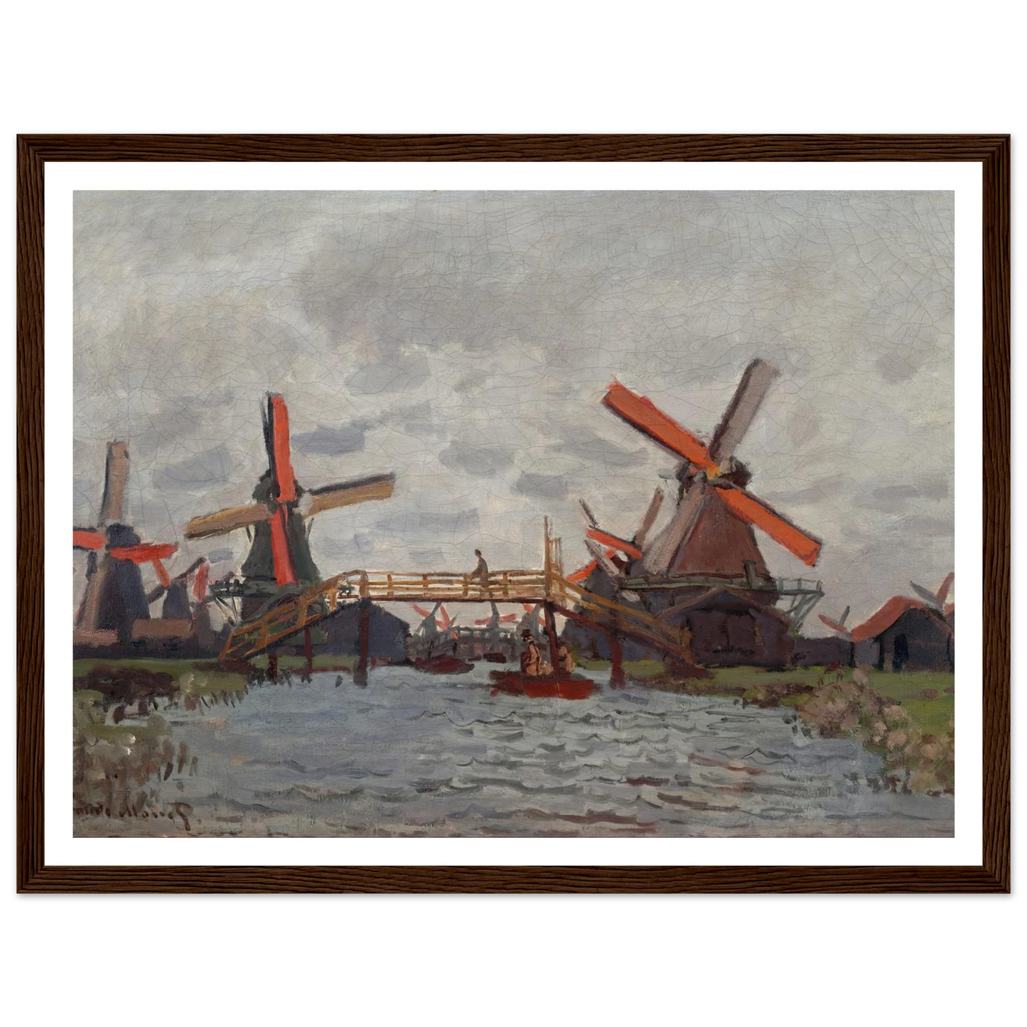 Mills at Westzijderveld near Zaandam (1871) Art Print | Claude Monet-Quipham Collections
