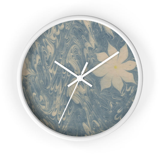 Marmorpapier (mit zwei großen Blüten) Wall Clock | Anker Kyster-Quipham Collections