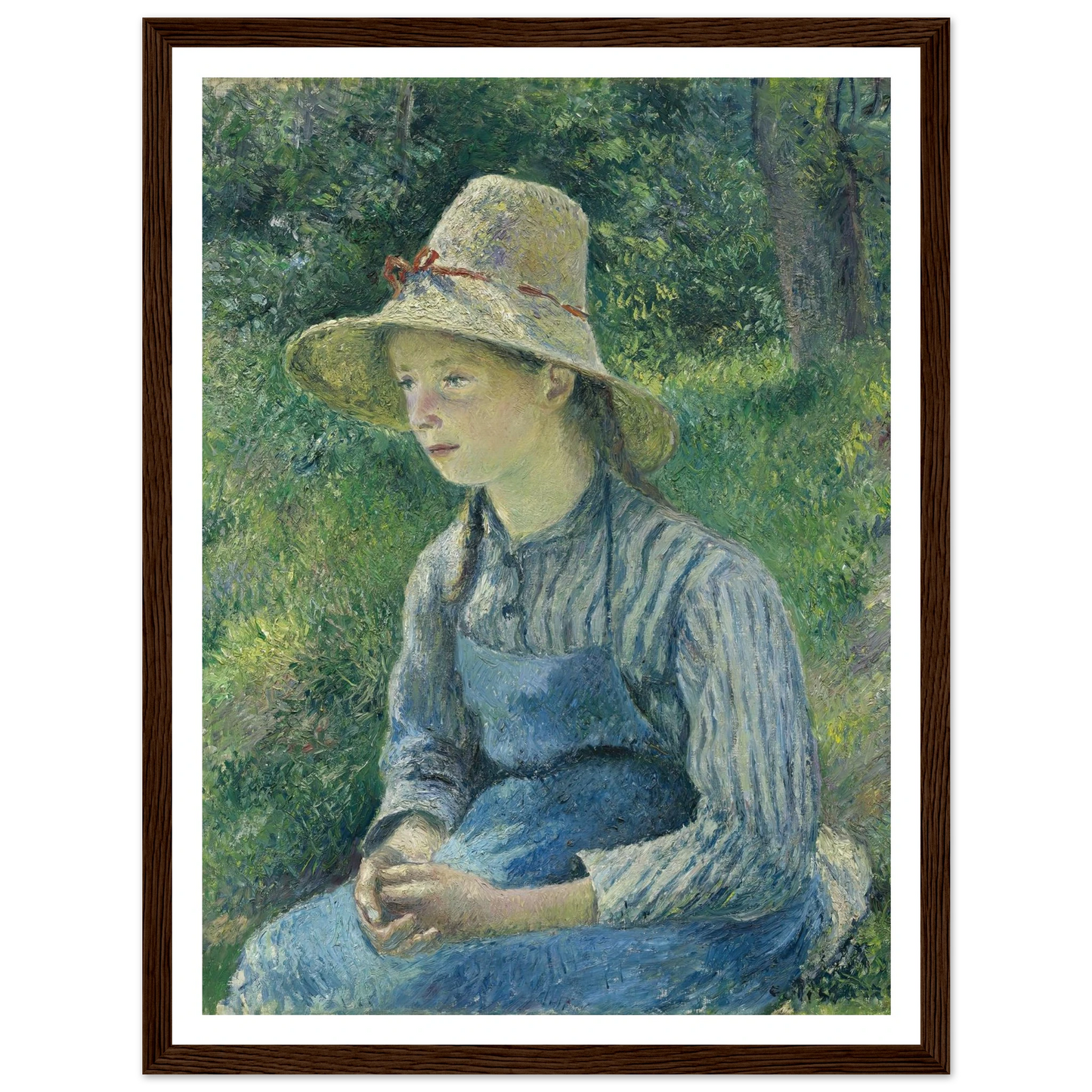 Peasant Girl with a Straw Hat (1881) Art Print | Camille Pissarro-Quipham Collections