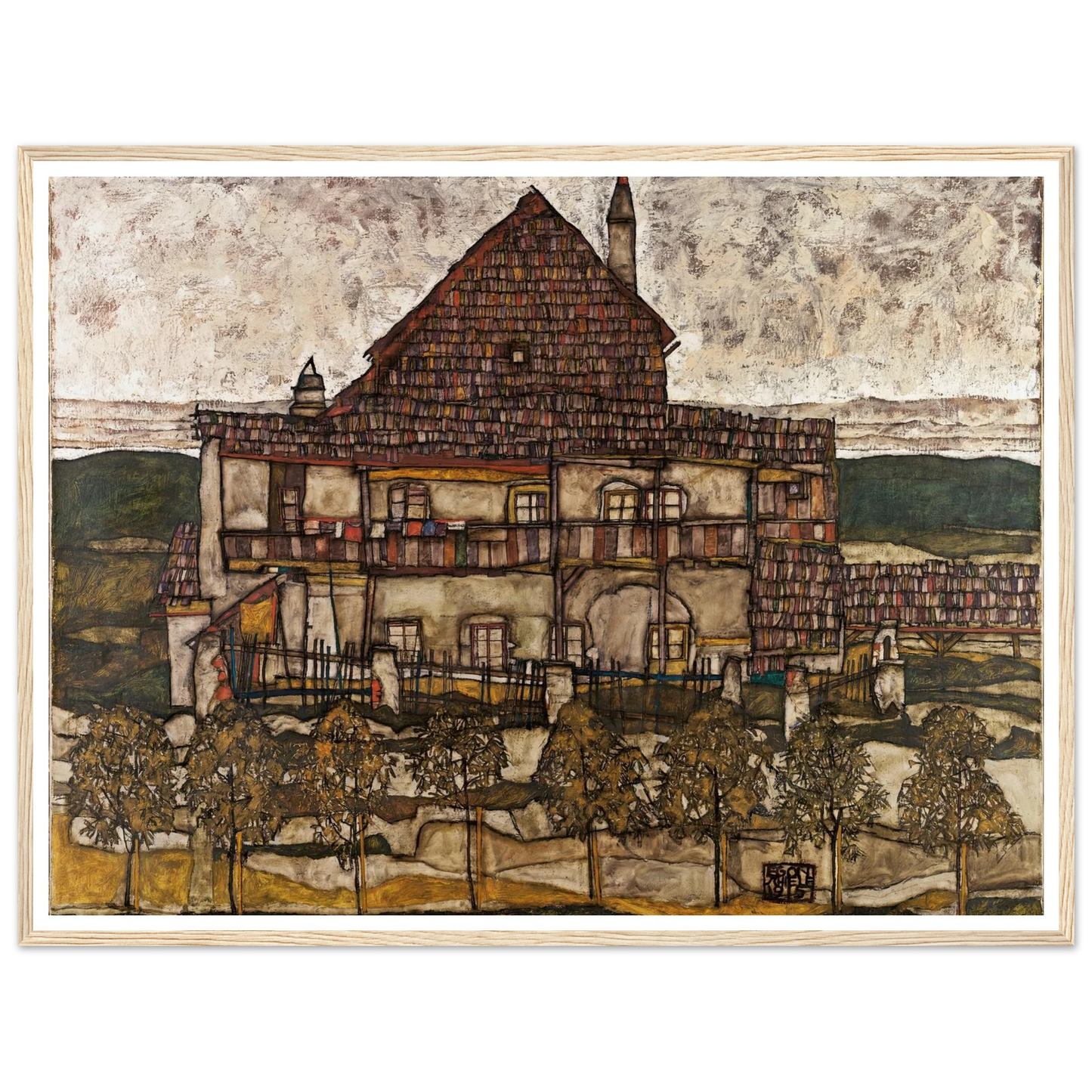 House with Shingle Roof (Old House II) (1915) Art Print | Egon Schiele-Quipham Collections