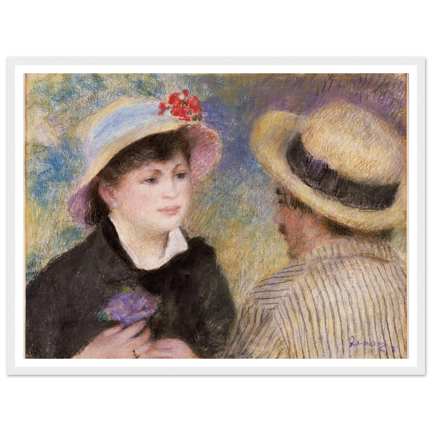 Boating Couple (said to be Aline Charigot and Renoir) (1881) Art Print | Pierre Auguste Renoir-Quipham Collections