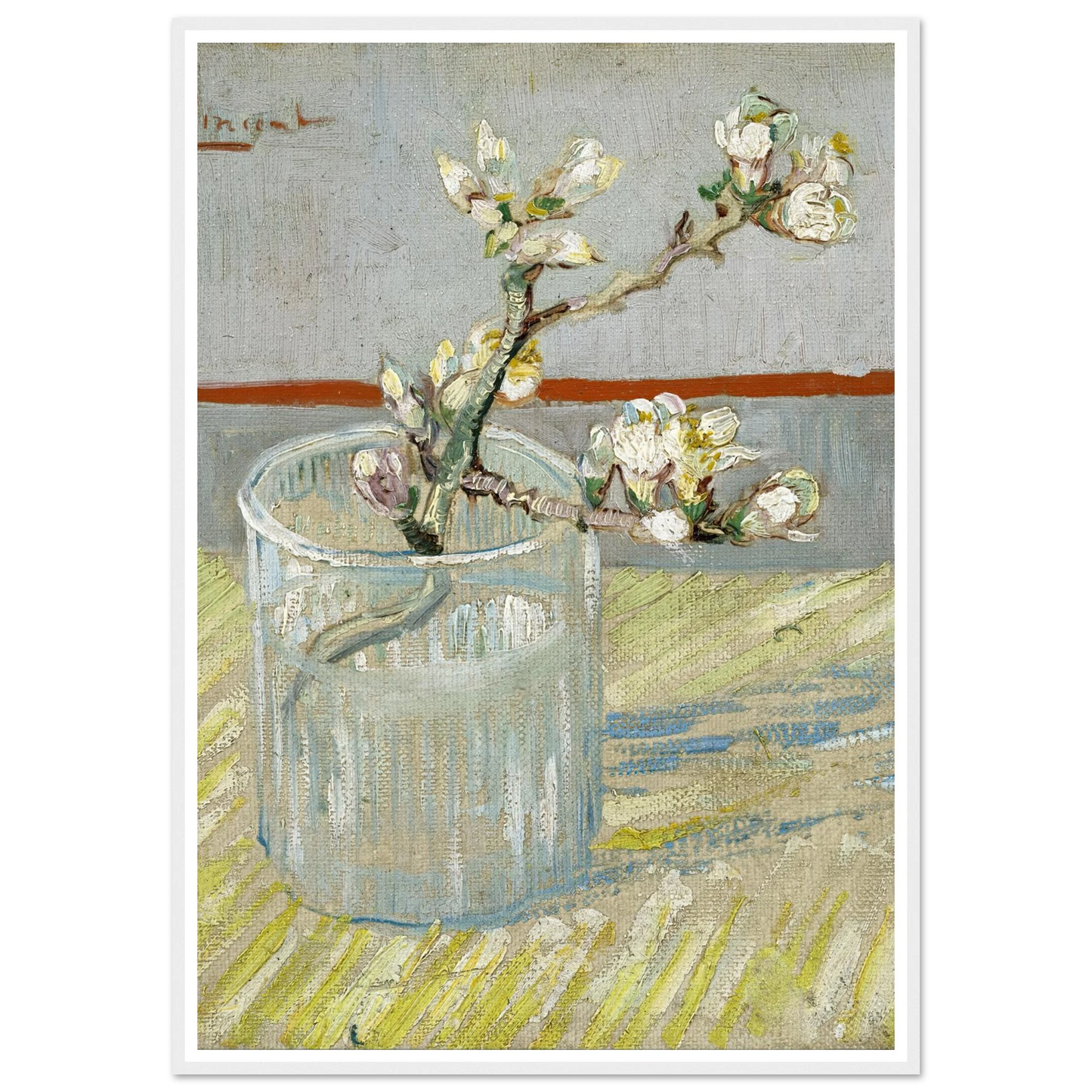 Sprig of flowering almond in a glass (1888) Art Print | Vincent van Gogh-Quipham Collections