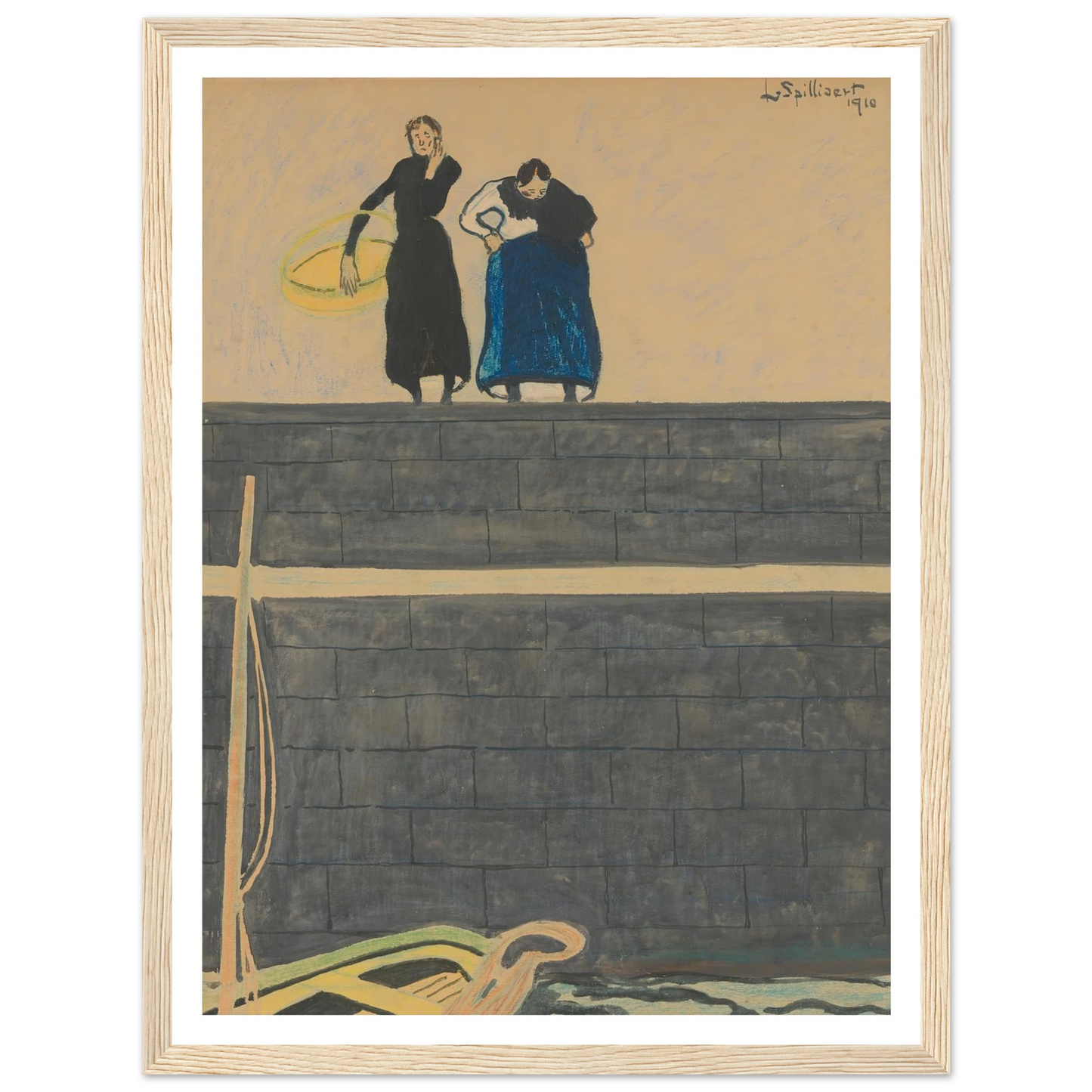 Vissersvrouwen op de kaai (1910) Art Print | Leon Spilliaert-Quipham Collections
