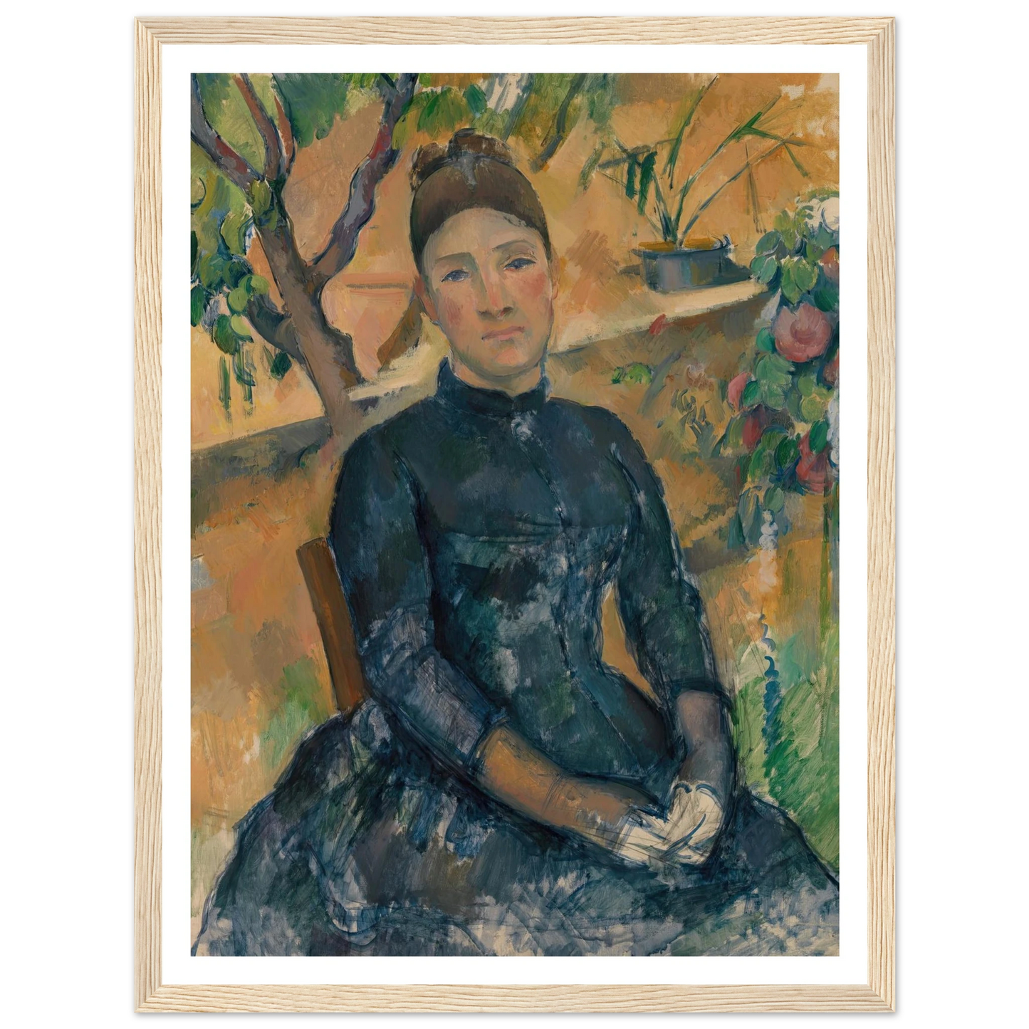 Madame Cézanne in the Conservatory (1891) Art Print | Paul Cezanne-Quipham Collections
