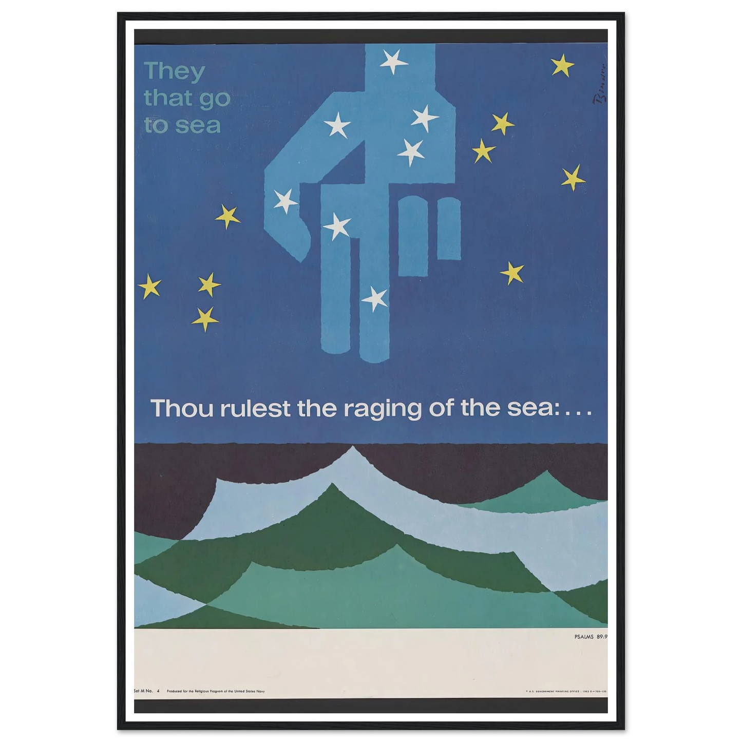 Thou rulest the raging of the sea … Psalms 89_9 (1963) Art Print | Joseph Binder-Quipham Collections