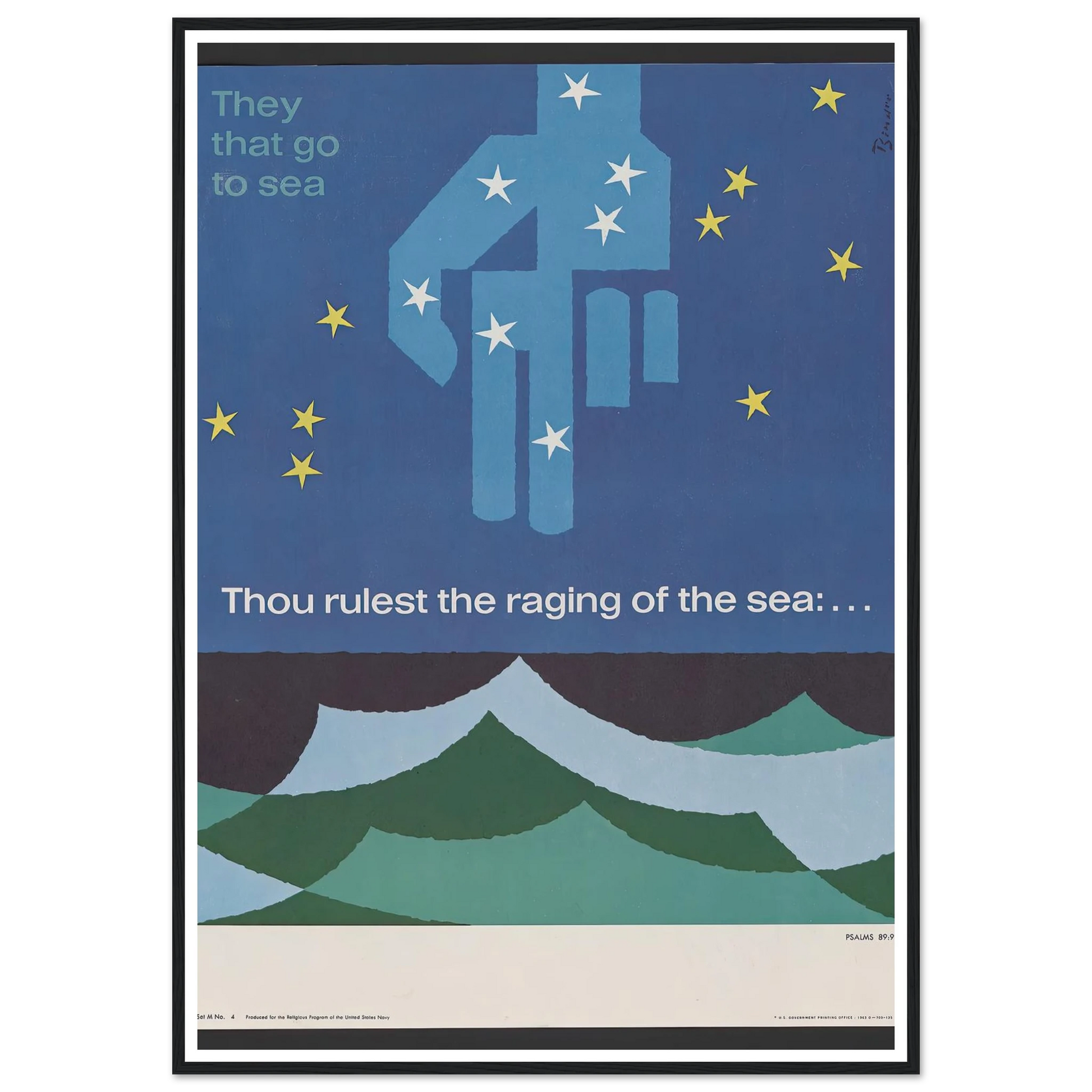 Thou rulest the raging of the sea … Psalms 89_9 (1963) Art Print | Joseph Binder-Quipham Collections
