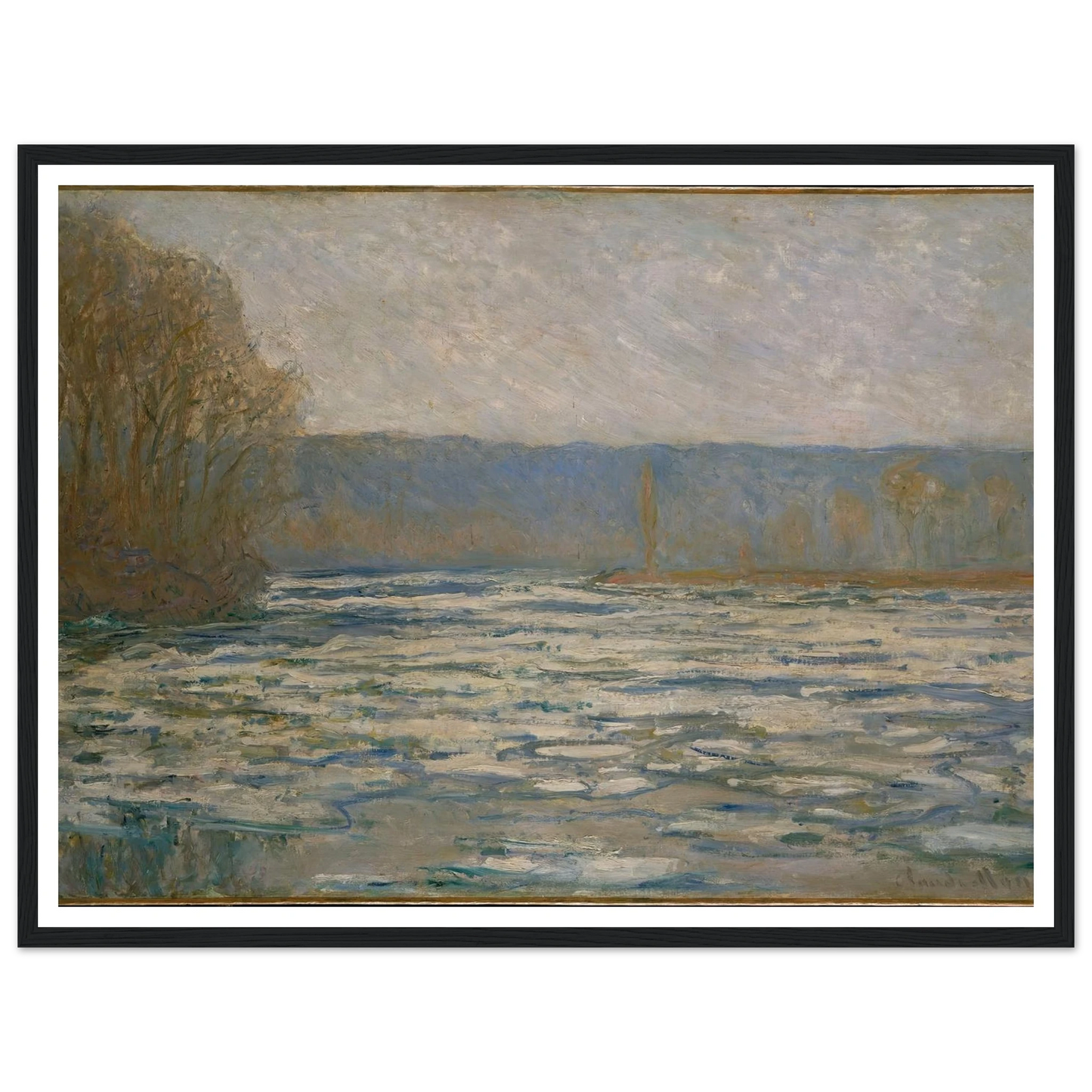 Ice breaking up on the Seine near Bennecourt (1893) Art Print | Claude Monet-Quipham Collections