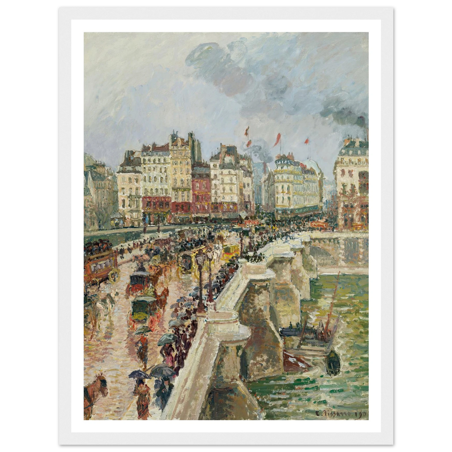 Le Pont-Neuf, après-midi de pluie (1901) Art Print | Camille Pissarro-Quipham Collections