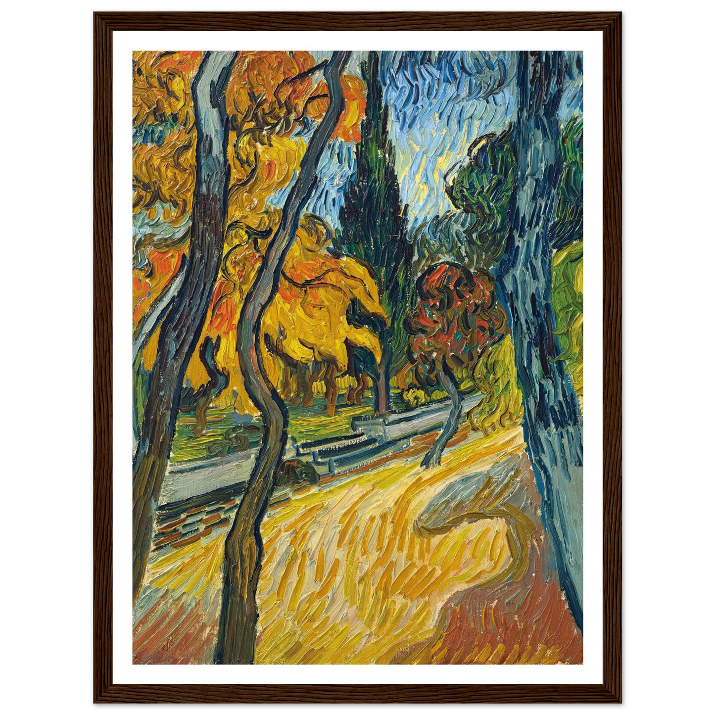 Arbres dans le jardin de l’asile (1889) Art Print | Vincent van Gogh-Quipham Collections