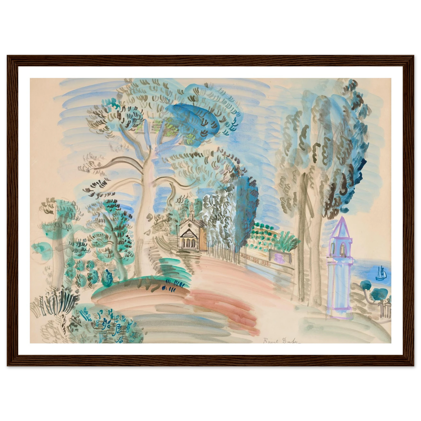 La Chapelle à Golfe Juan (circa 1923) Art Print | Raoul Dufy-Quipham Collections