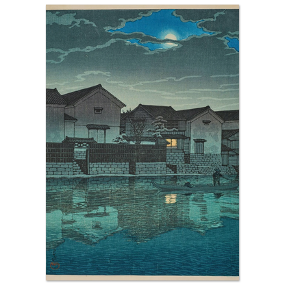 Izumo Matsue, oborozuki (Hazy moon at Matsue in Izumo) (1924) Art Print | Kawase Hasui-Quipham Collections