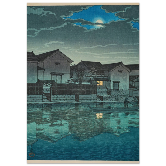 Izumo Matsue, oborozuki (Hazy moon at Matsue in Izumo) (1924) Art Print | Kawase Hasui-Quipham Collections