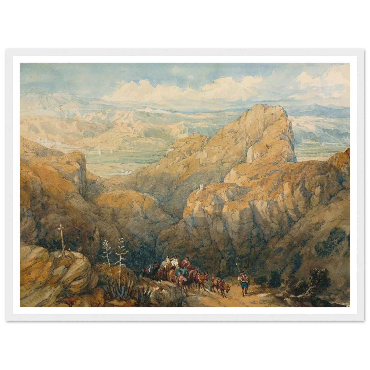 Descent into the Plain of Granada (1834) Art Print | David Roberts-Quipham Collections