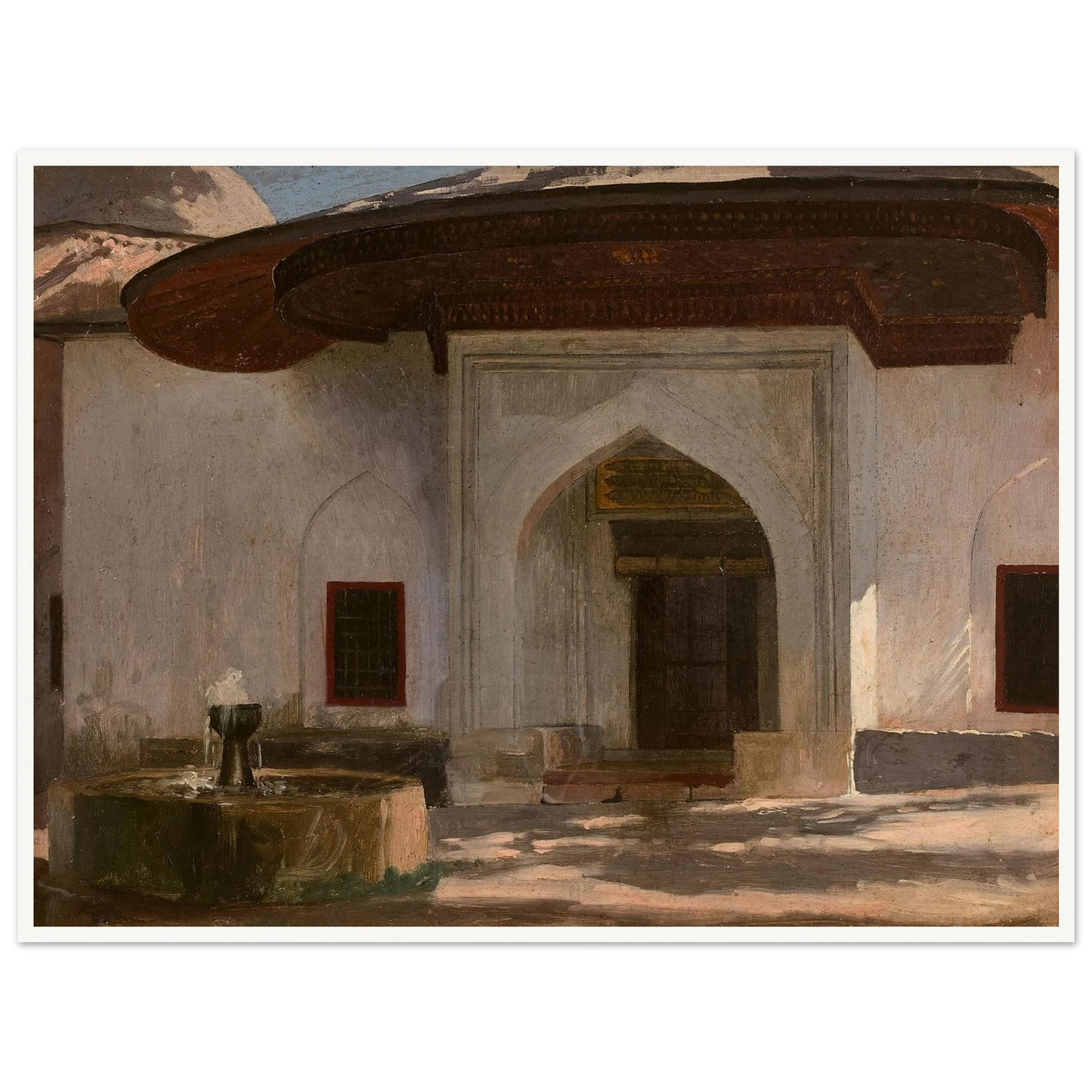 Fontaine à l’entrée d’un monument, probablement en Egypte Art Print | Jean Leon Gerome-Quipham Collections