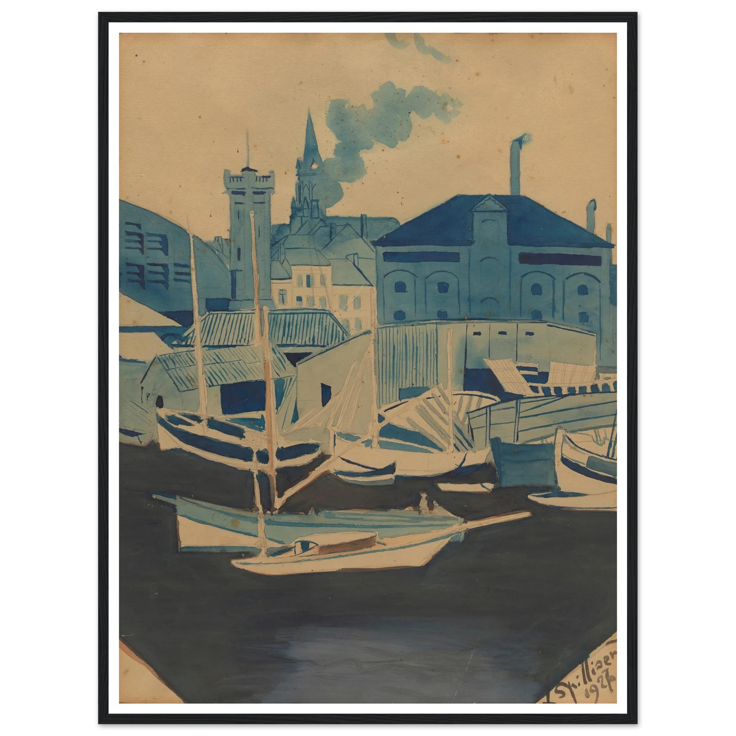 Havenzicht (1927) Art Print | Leon Spilliaert-Quipham Collections
