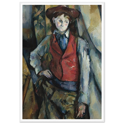 Boy in a Red Waistcoat (1888-1890) Art Print | Paul Cezanne-Quipham Collections