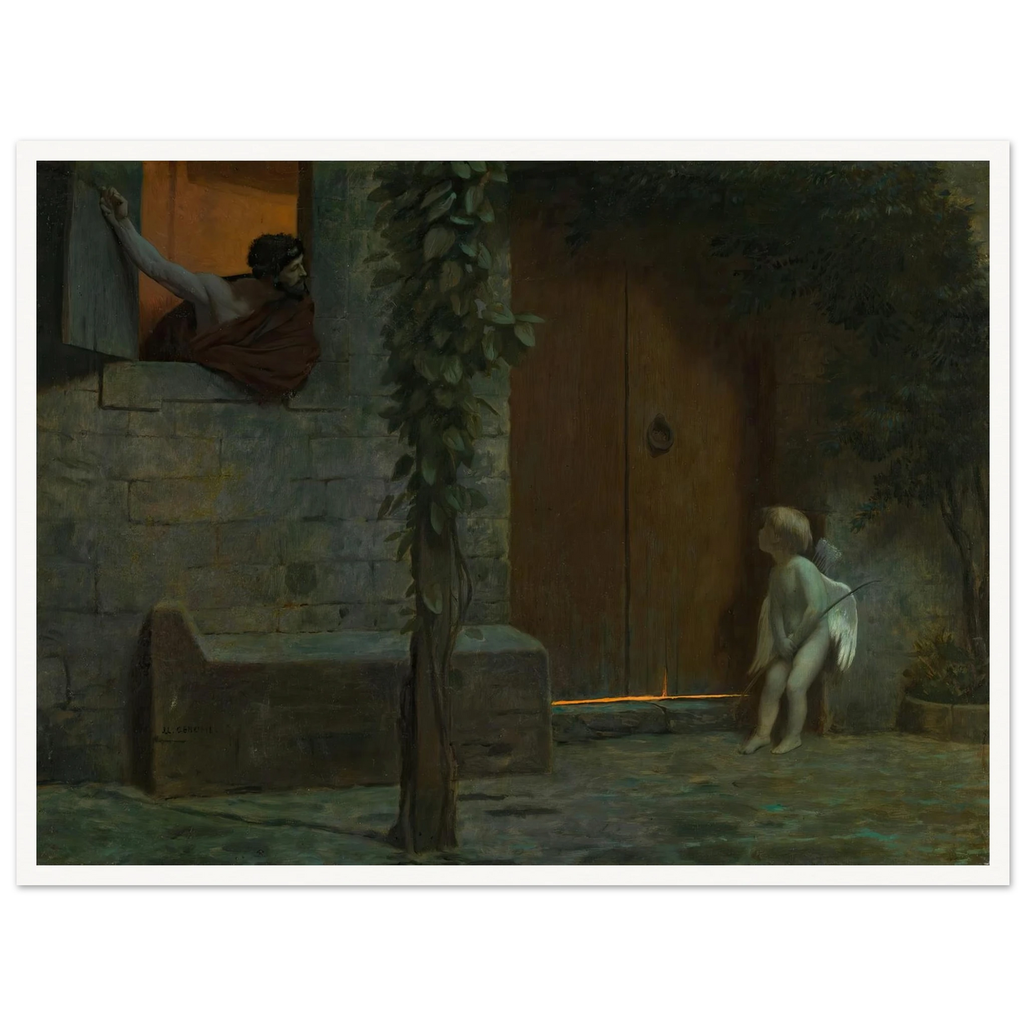 Cupid at the Door in a Rainstorm Art Print | Jean Leon Gerome-Quipham Collections